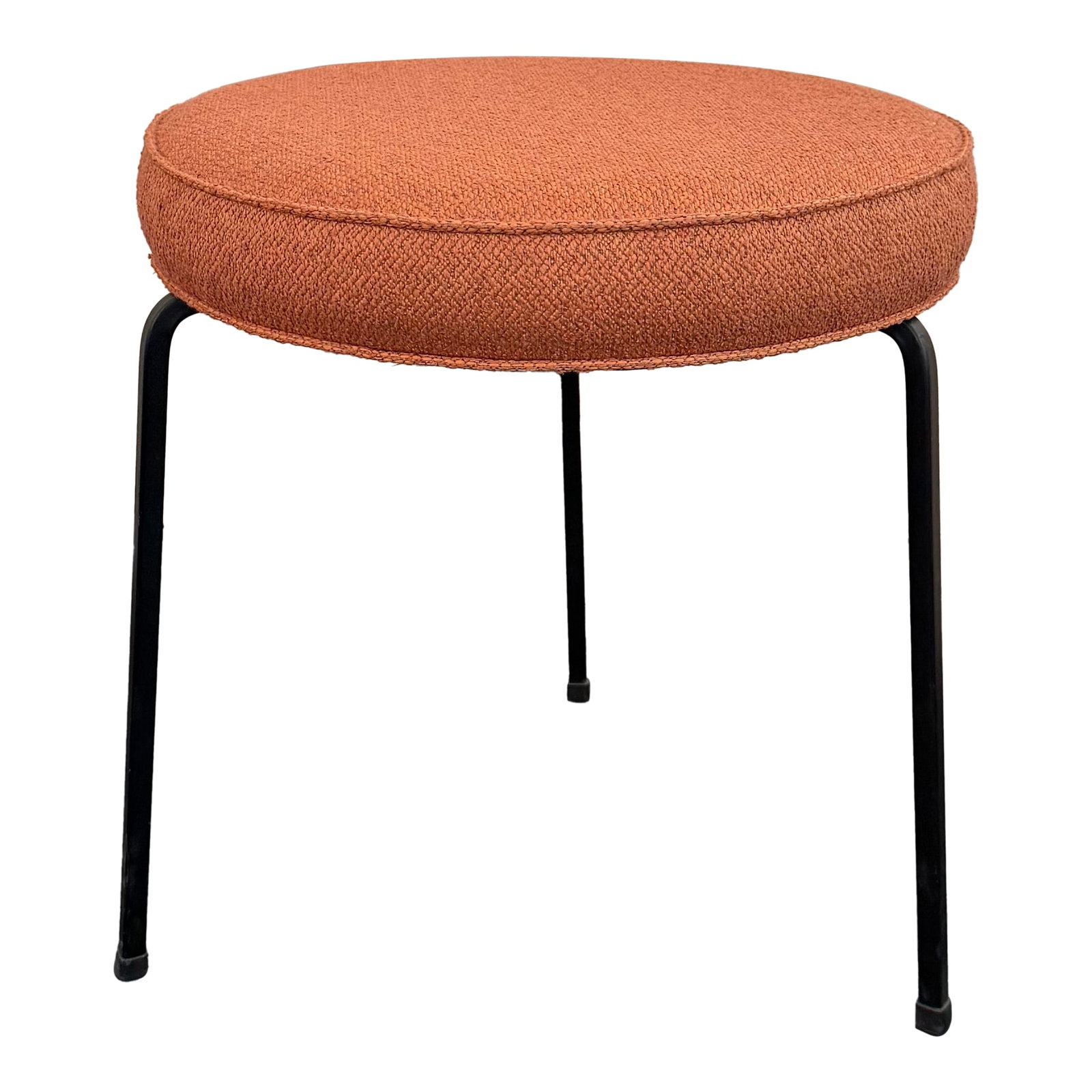 Mid-Century Modern Round Upholstered Vanity Stool (1 of 6)