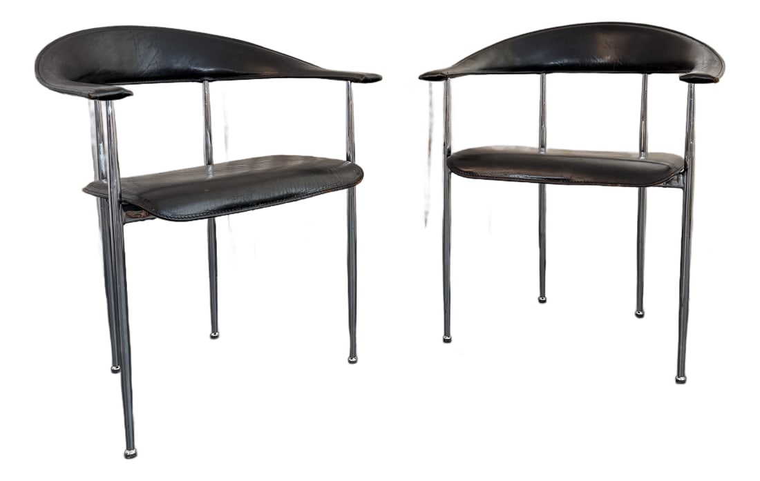 Pair of Italian Postmodern Fasem P40 Chairs by Vegni & Gualtierotti (1 of 9)