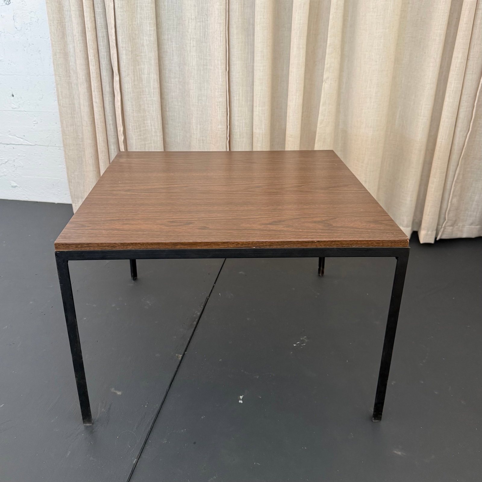 1960s Mid-Century Modern Florence Knoll Square T-Angle Faux Wood Coffee Table - 4