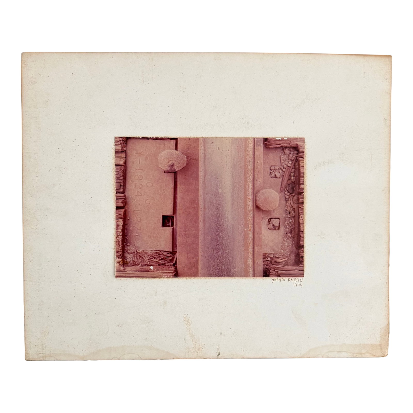 Industrial Architectural C-Print Photograph by Yoram Rubin, 1974: This architectural chromogenic print or c-print photograph by prominent Tel Aviv-born photographer Yoram Rubin (1945-2004) is dated 1974. This photograph was taken in New York when the artist was