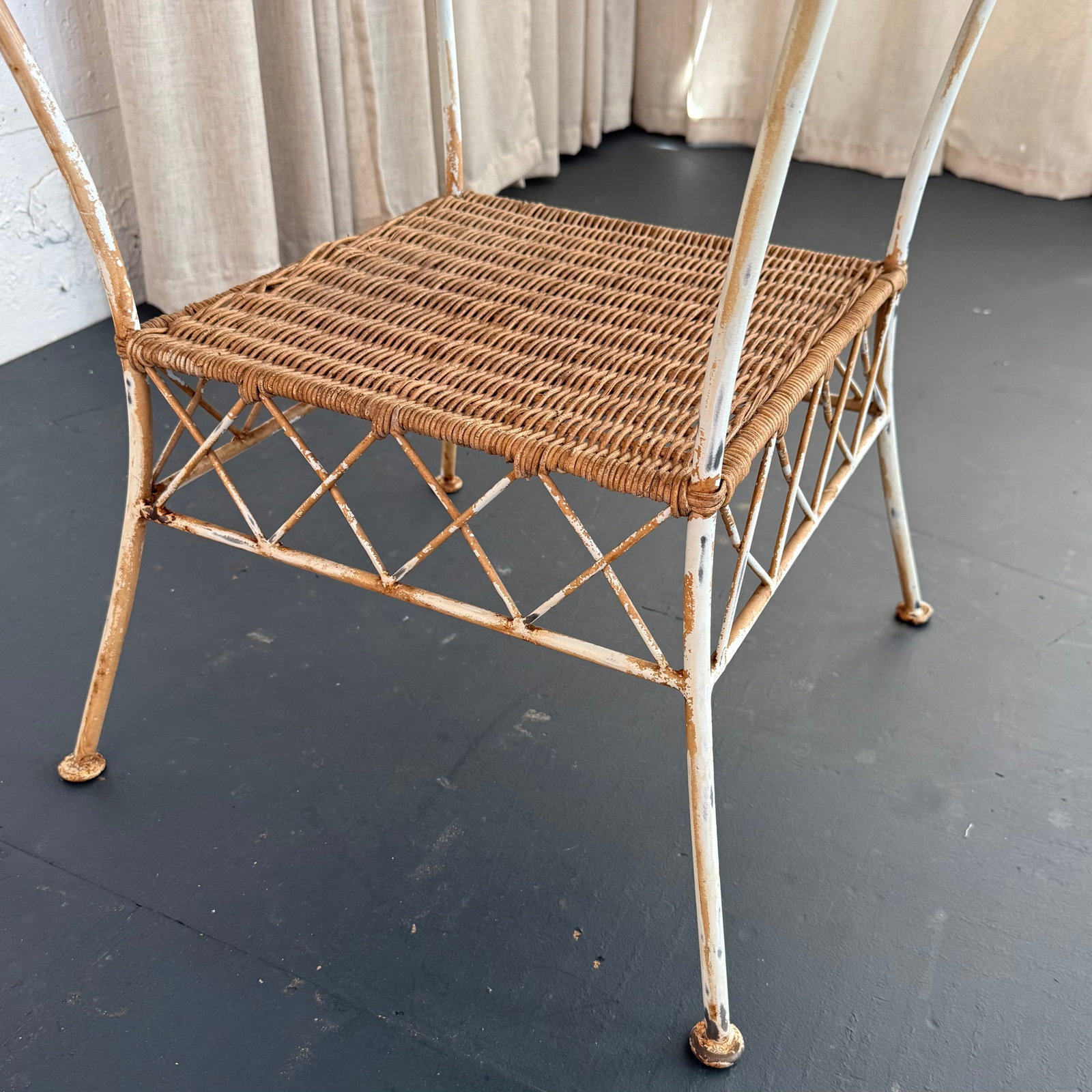1960s Square Green Marble and Wrought Iron Patio Dining Table - 5