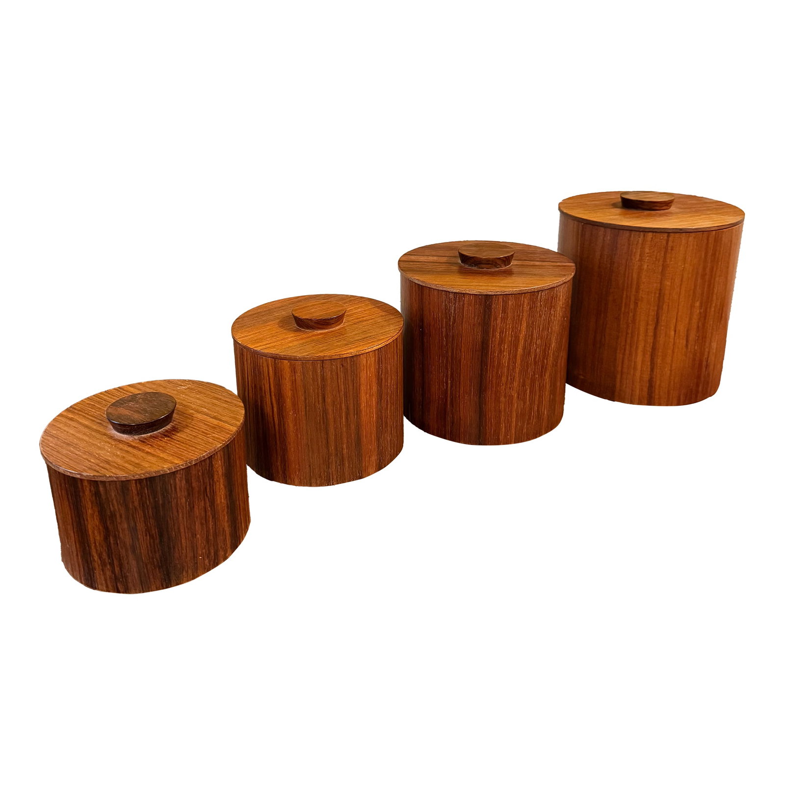 1960s Mid-Century Modern Japanese Teak Nesting Canisters by Otagiri (1 of 6)