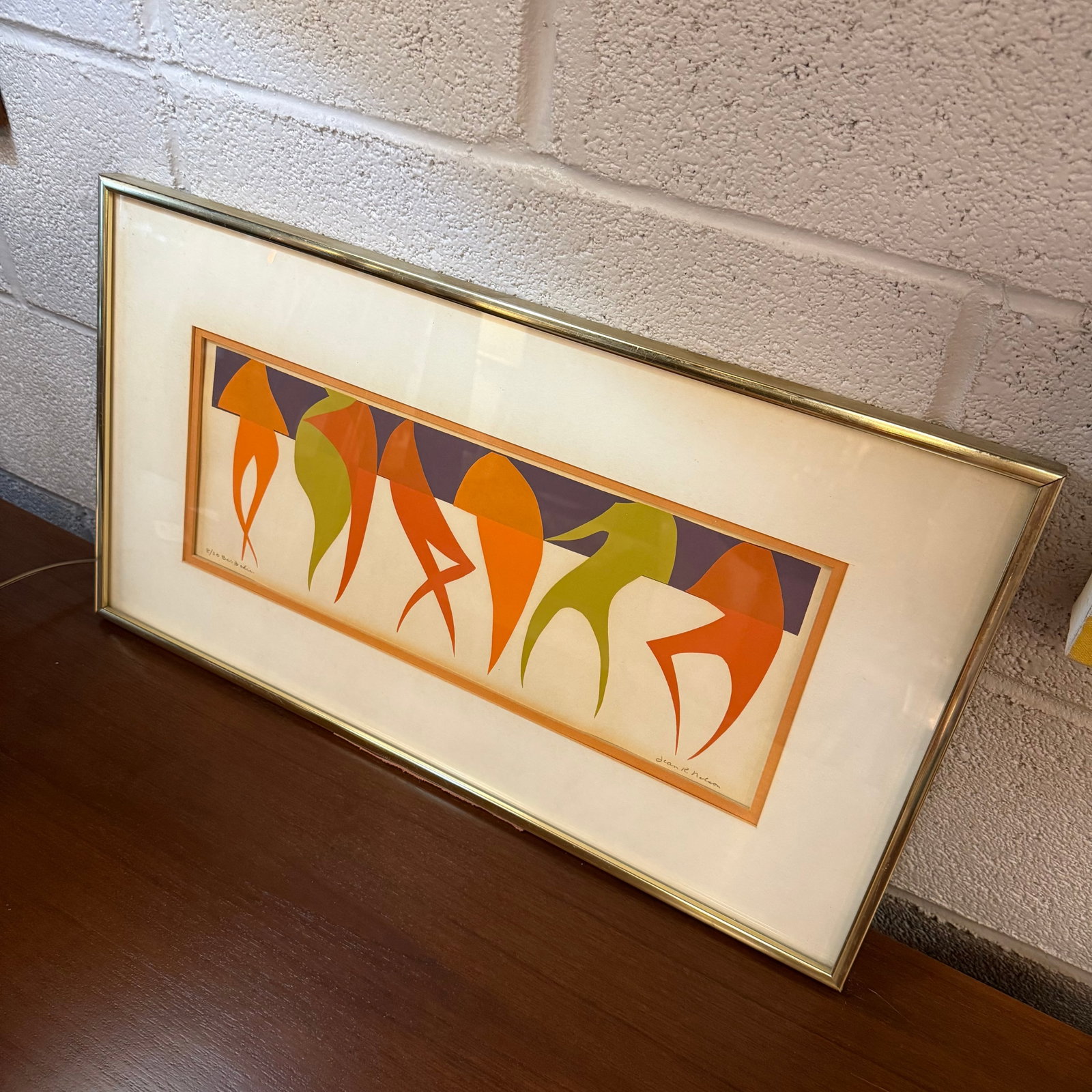 1970s Modernist Framed Paper Cut Collage "Bar Bodies" by Jean R Nelson - 3