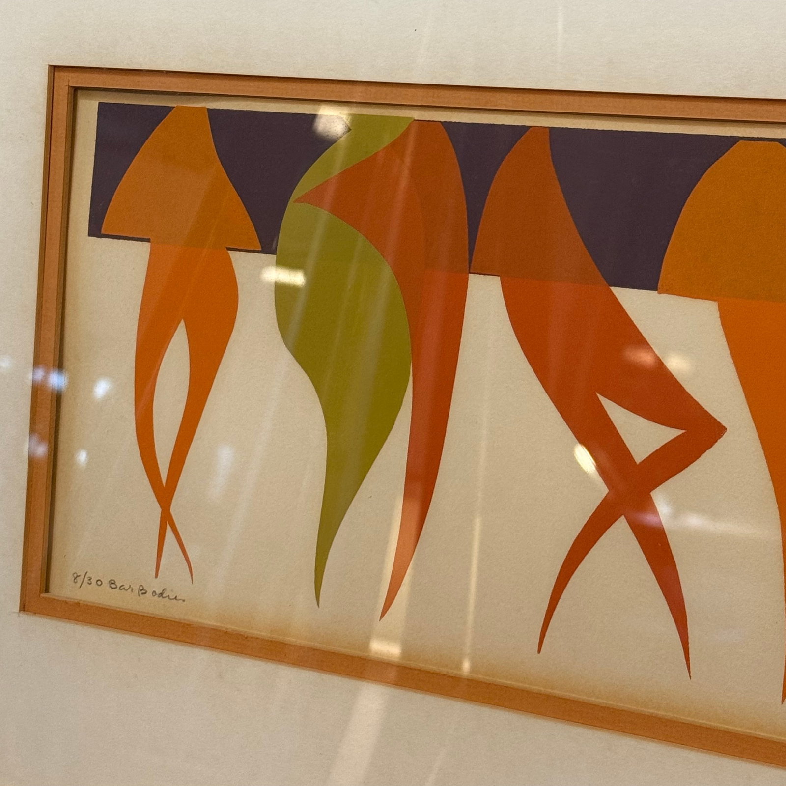 1970s Modernist Framed Paper Cut Collage "Bar Bodies" by Jean R Nelson - 4