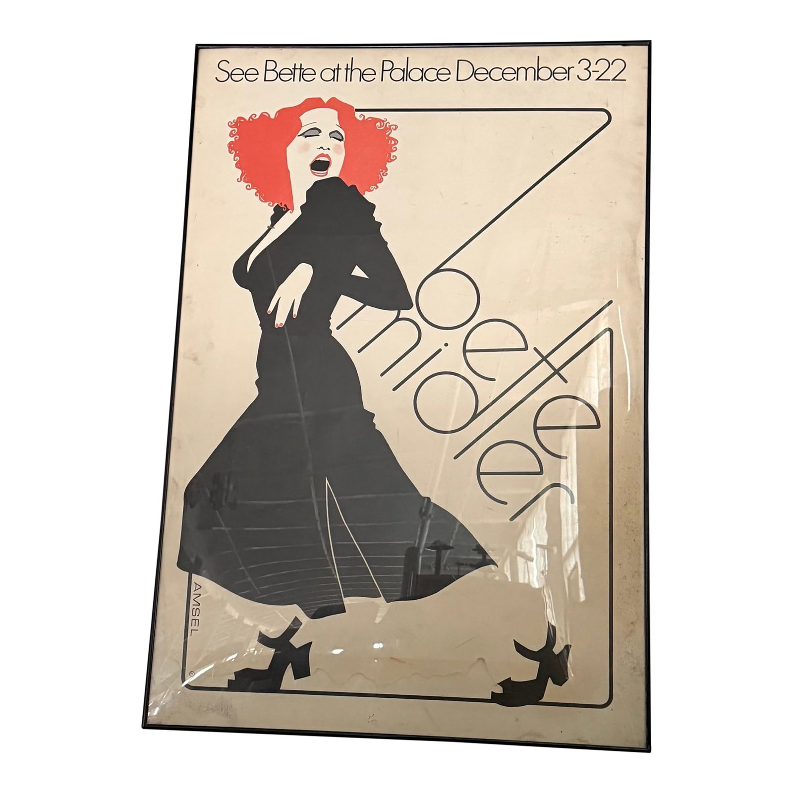 Large Bette Midler Concert Poster by Richard Amsel, 1973 (1 of 11)
