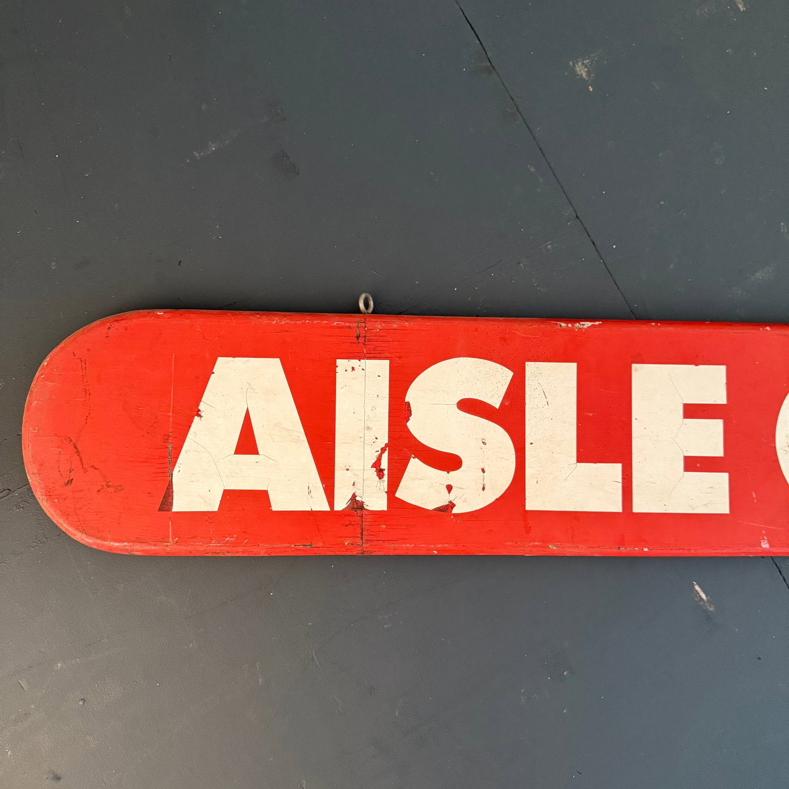 Large Mid-Century Wood Retail Grocery Store Sign "Aisles of Values" - 3