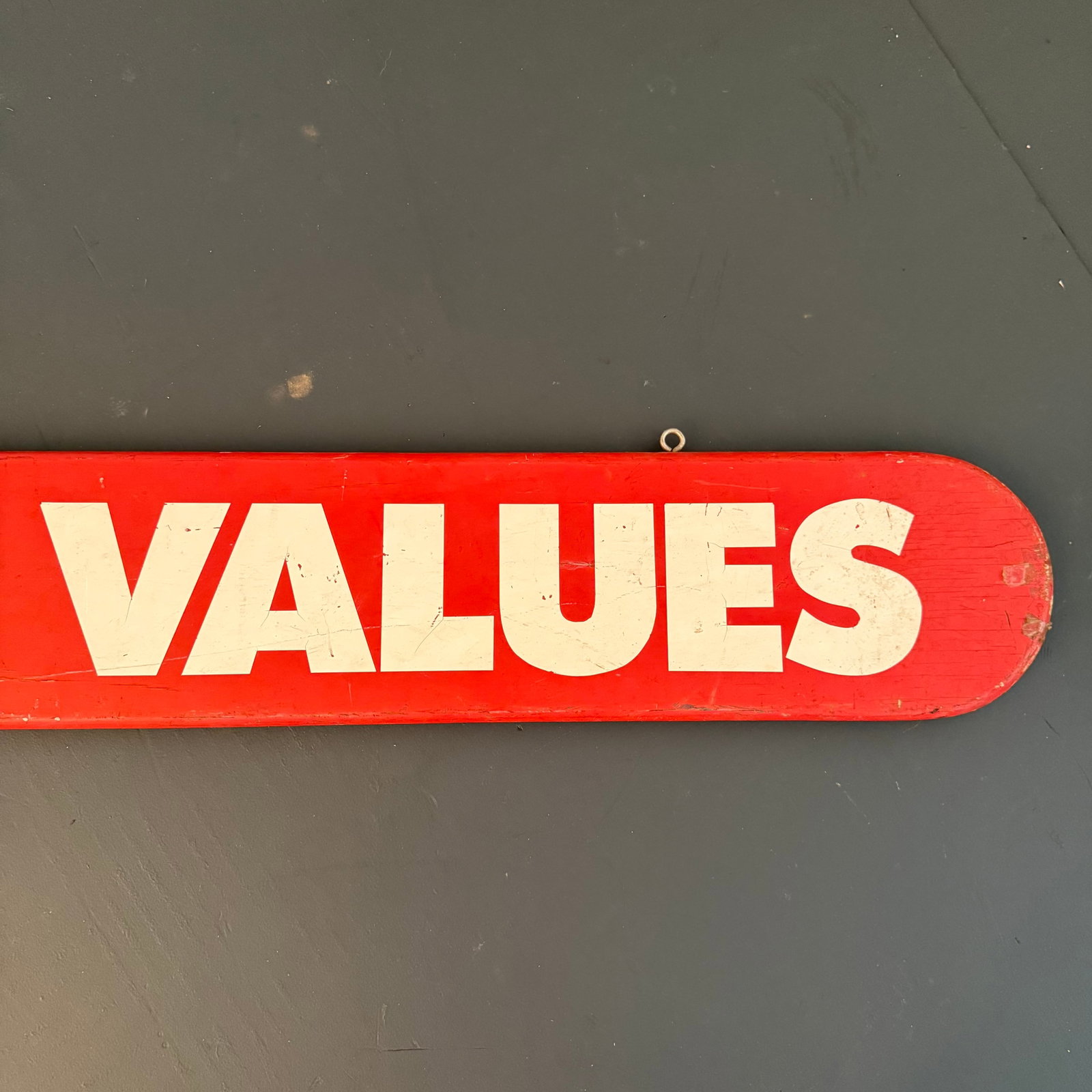Large Mid-Century Wood Retail Grocery Store Sign "Aisles of Values" - 4