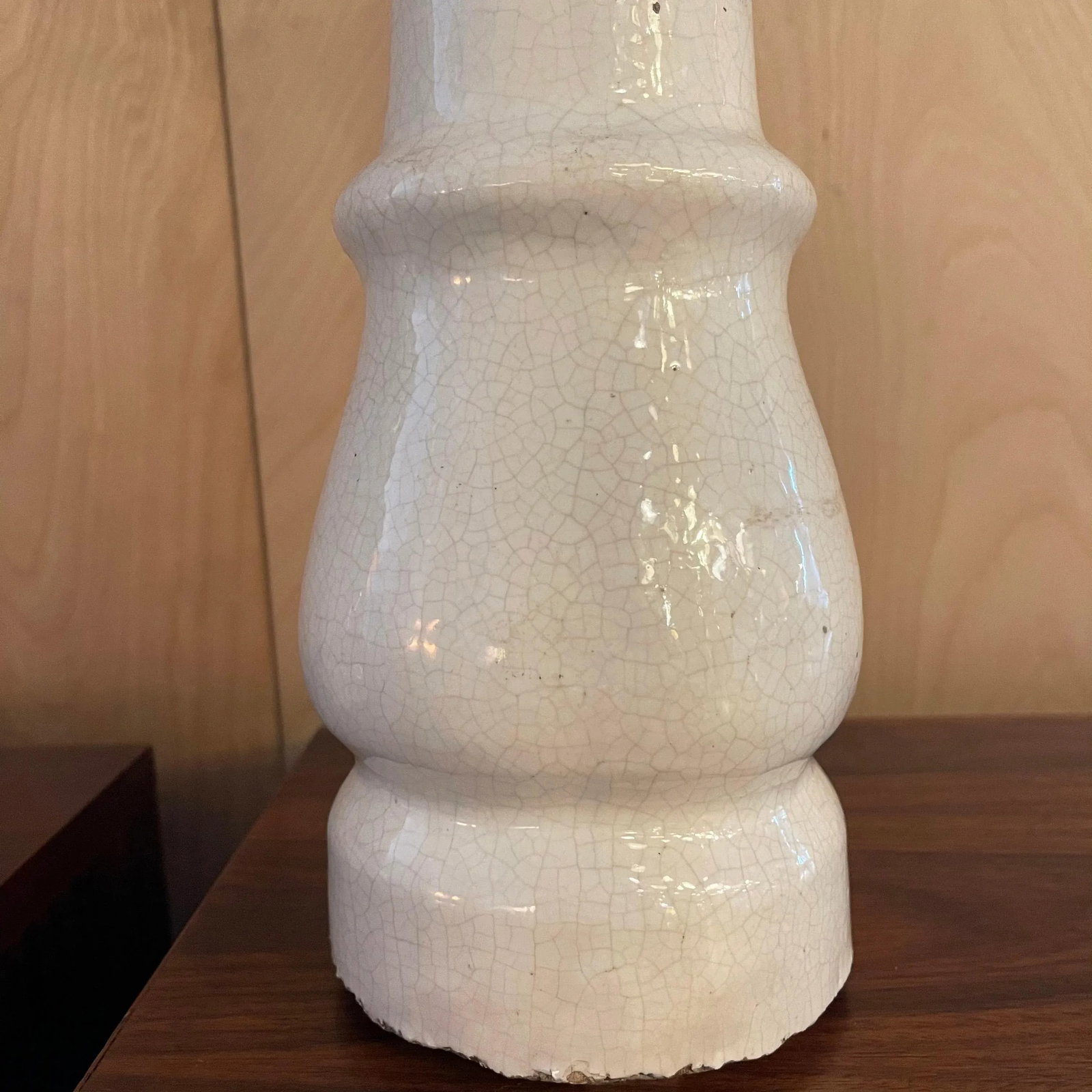 Early 20th Century White Porcelain Leg Table Lamps with Shades - A Pair - 9