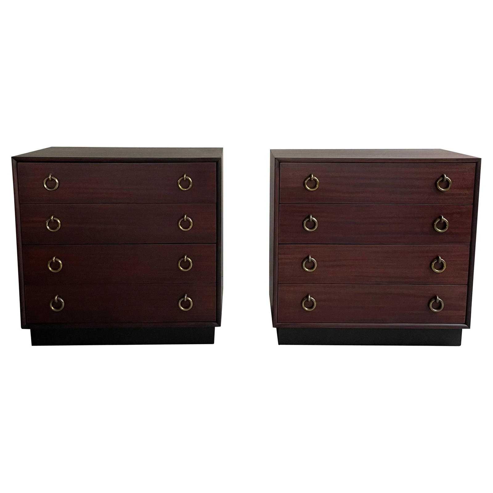 Pair of Hollywood Regency Mahogany Dressers Attributed to Gilbert Rohde - 12