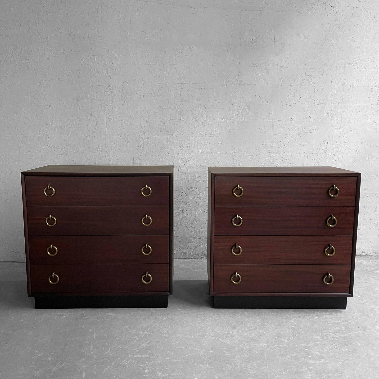 Pair of Hollywood Regency Mahogany Dressers Attributed to Gilbert Rohde - 2