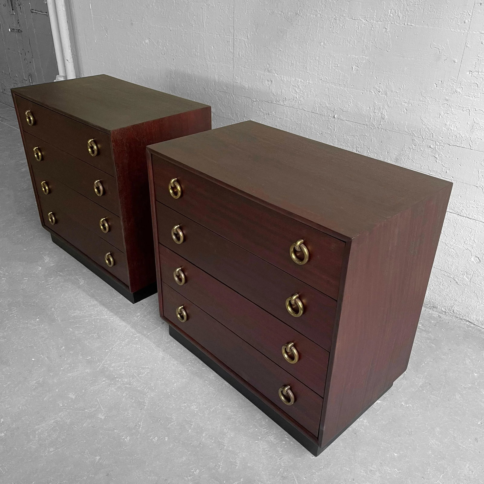 Pair of Hollywood Regency Mahogany Dressers Attributed to Gilbert Rohde - 6