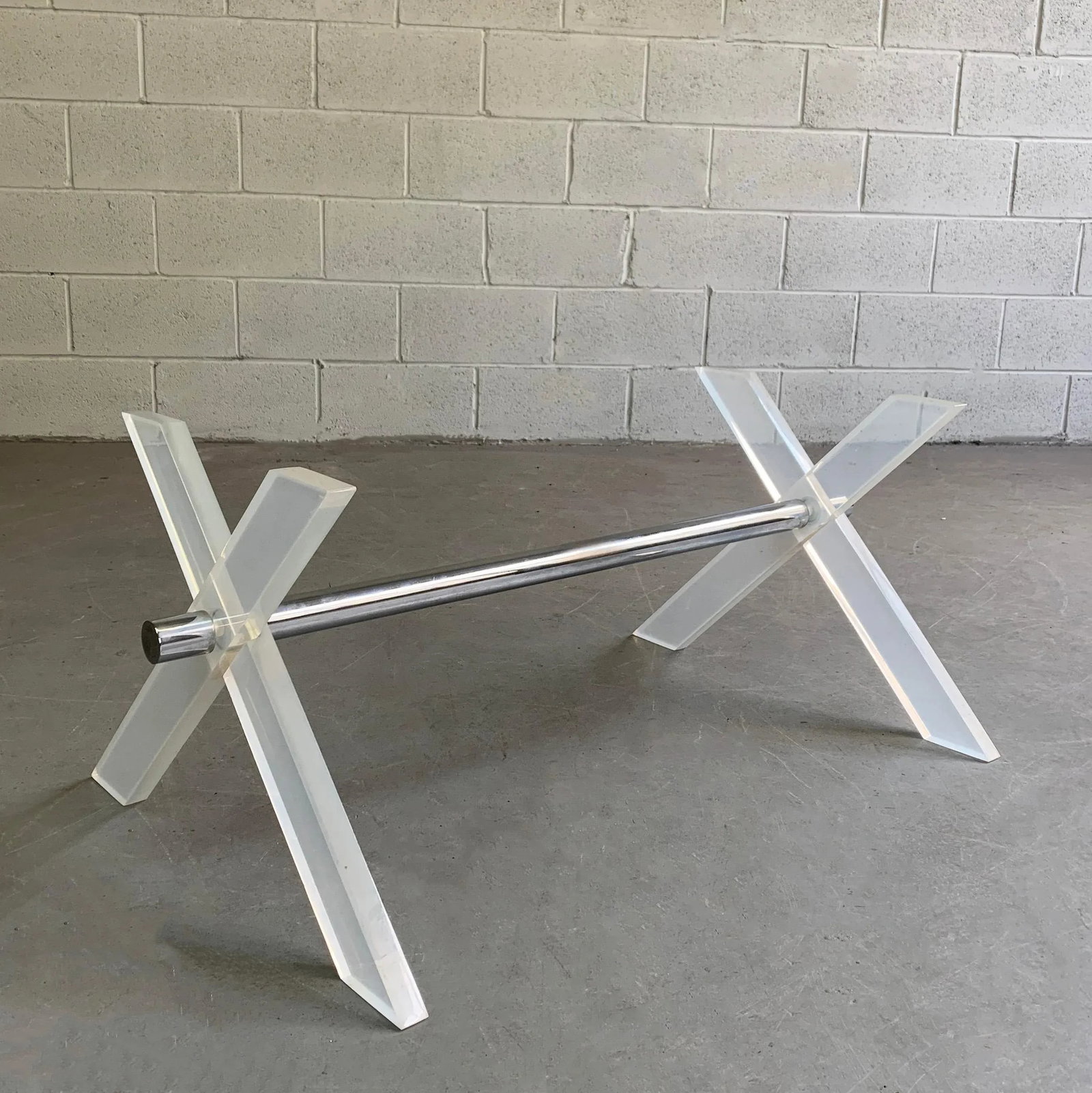Mid 20th Century Modern Lucite X Coffee Table Base - 2