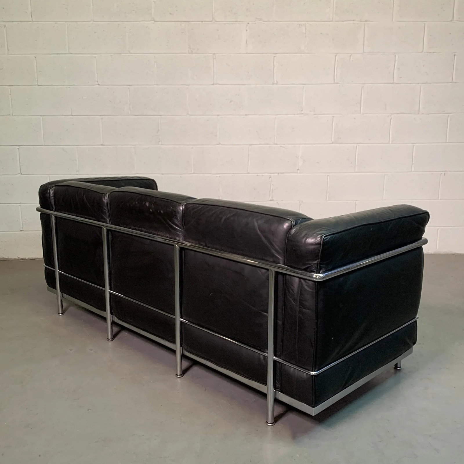 Mid 20th Century Le Corbusier for Cassina Leather & Chrome LC2 Sofa - 12