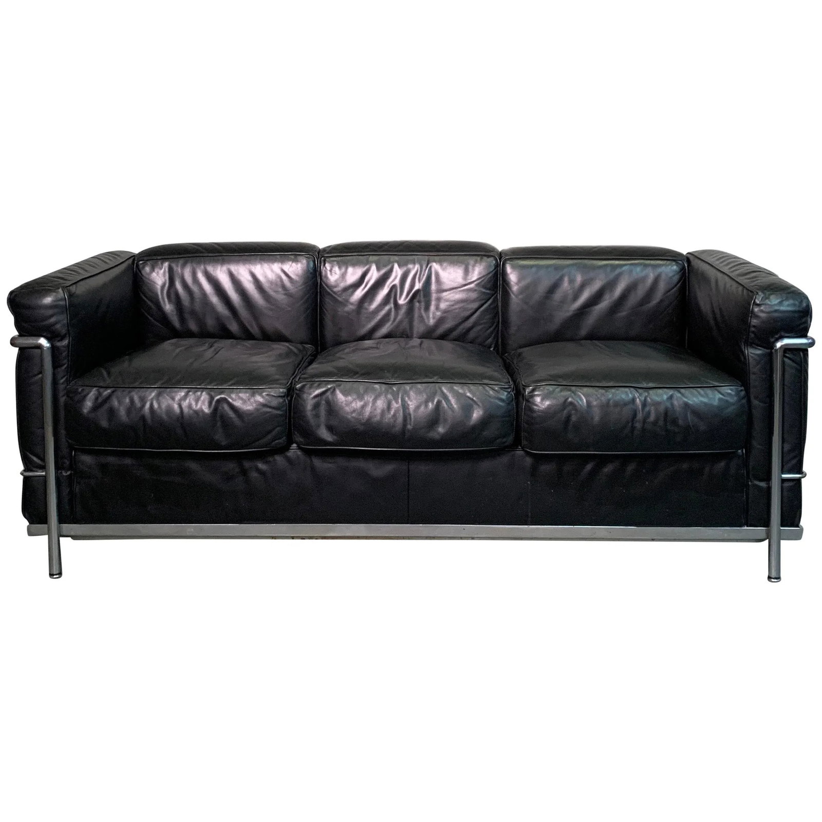 Mid 20th Century Le Corbusier for Cassina Leather & Chrome LC2 Sofa - 13