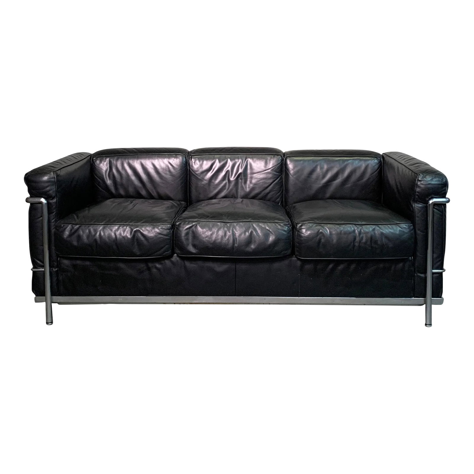 Mid 20th Century Le Corbusier for Cassina Leather & Chrome LC2 Sofa (1 of 13)