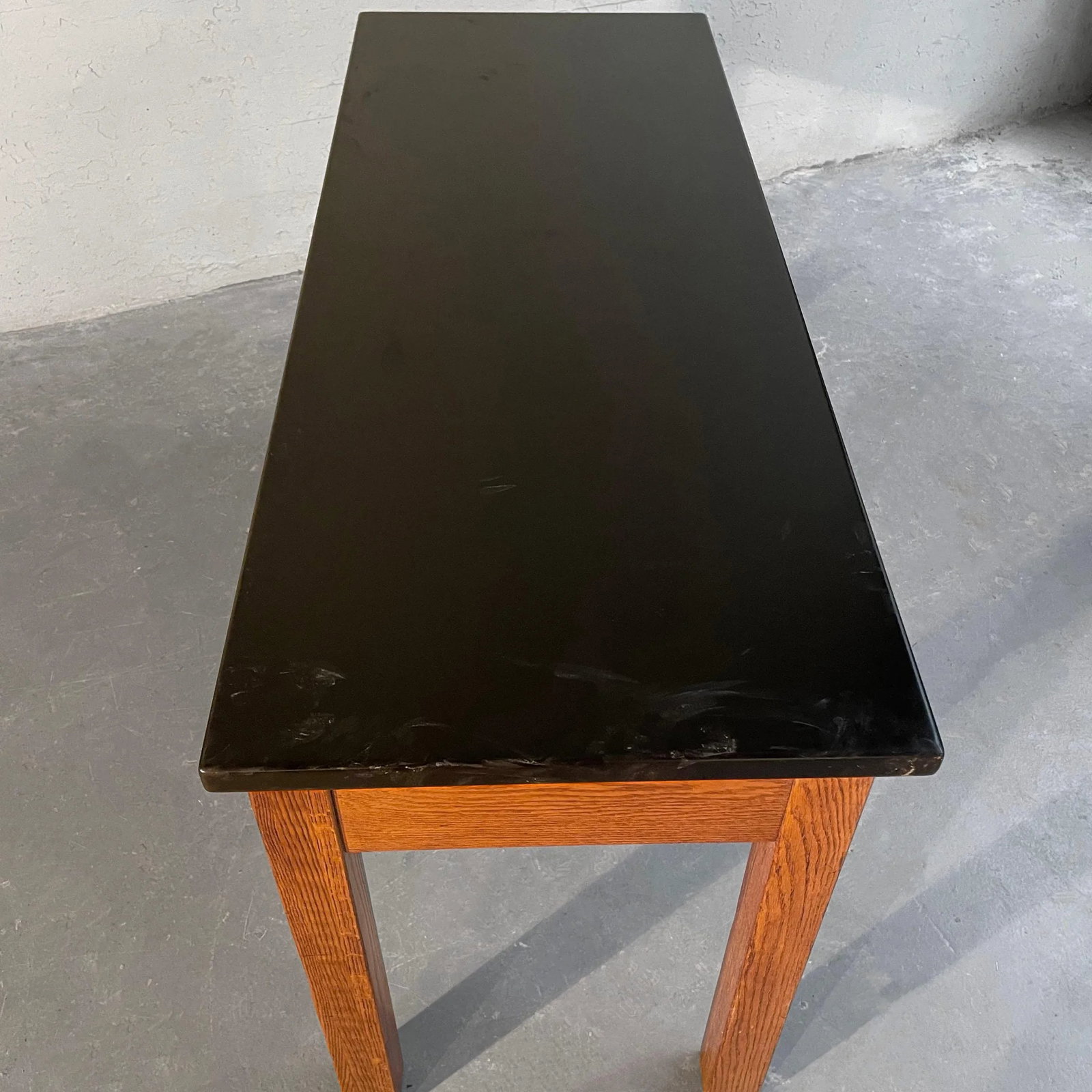 Mid 20th Century Industrial Oak Laboratory Console Table - 10