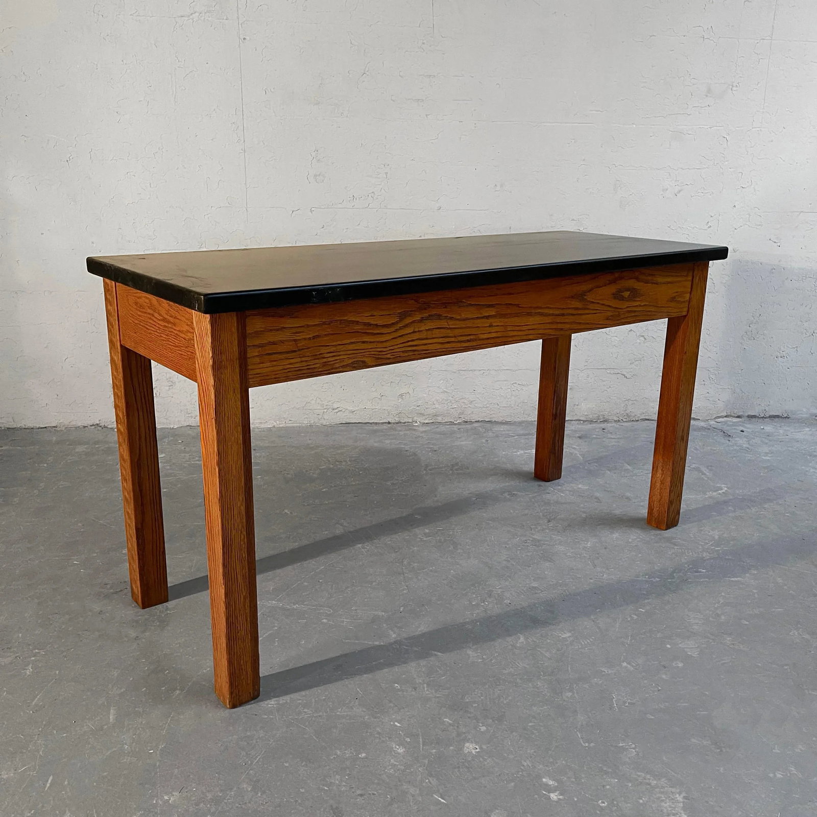 Mid 20th Century Industrial Oak Laboratory Console Table - 3