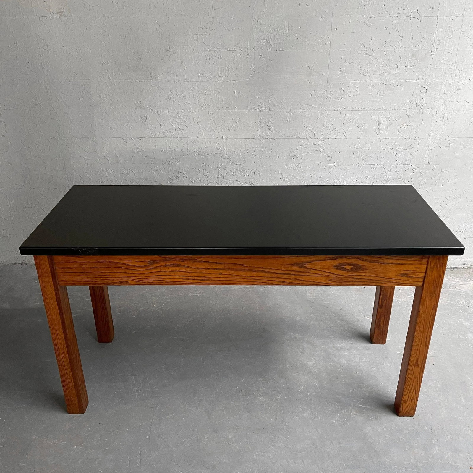 Mid 20th Century Industrial Oak Laboratory Console Table - 5