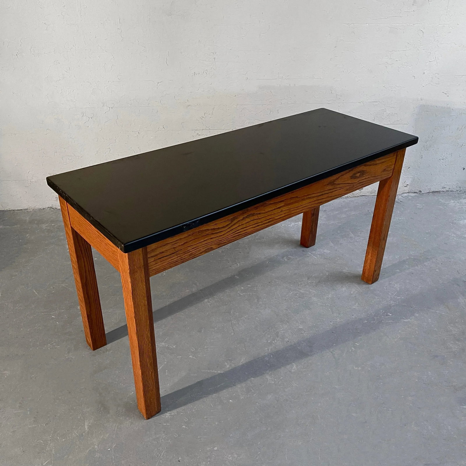 Mid 20th Century Industrial Oak Laboratory Console Table - 6