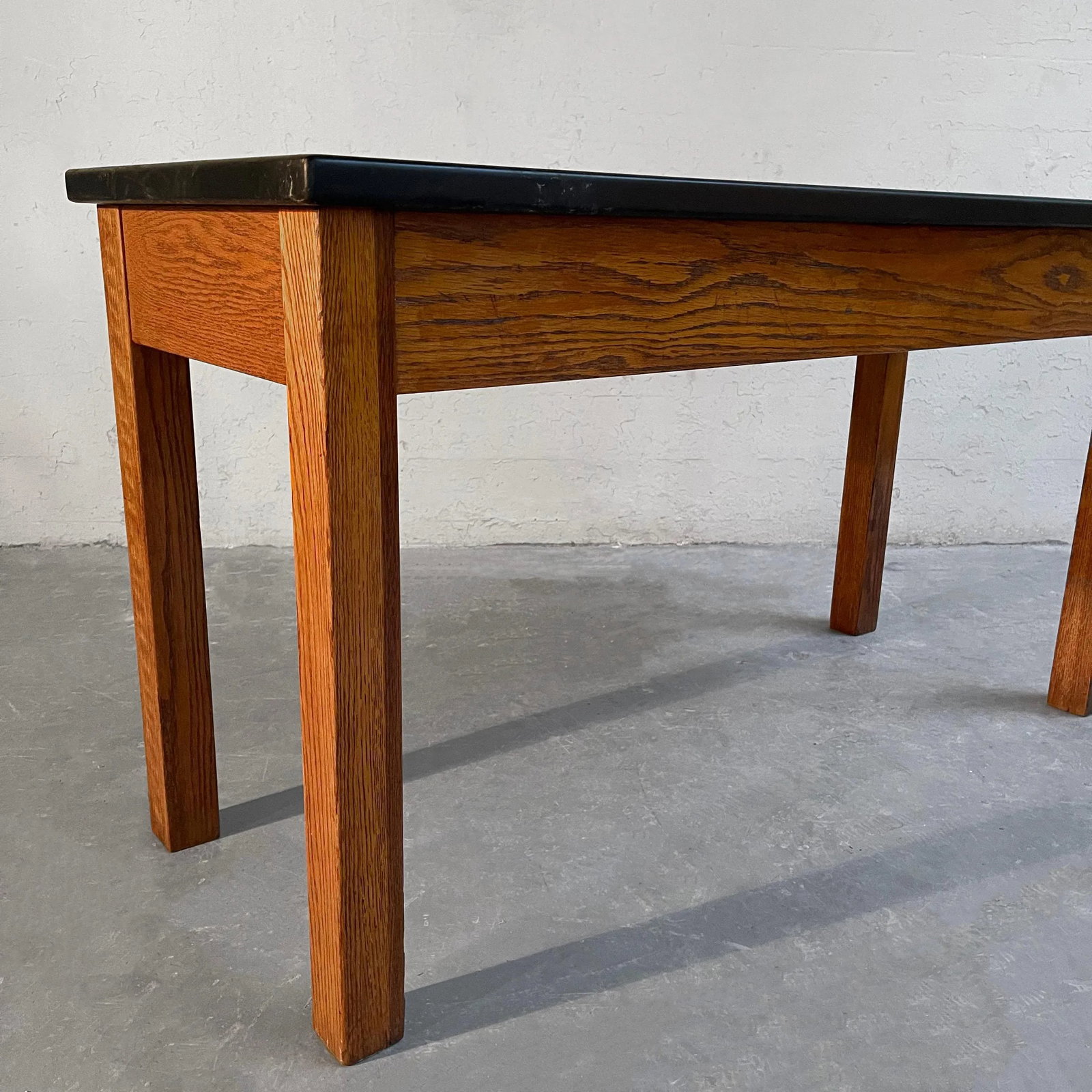 Mid 20th Century Industrial Oak Laboratory Console Table - 8