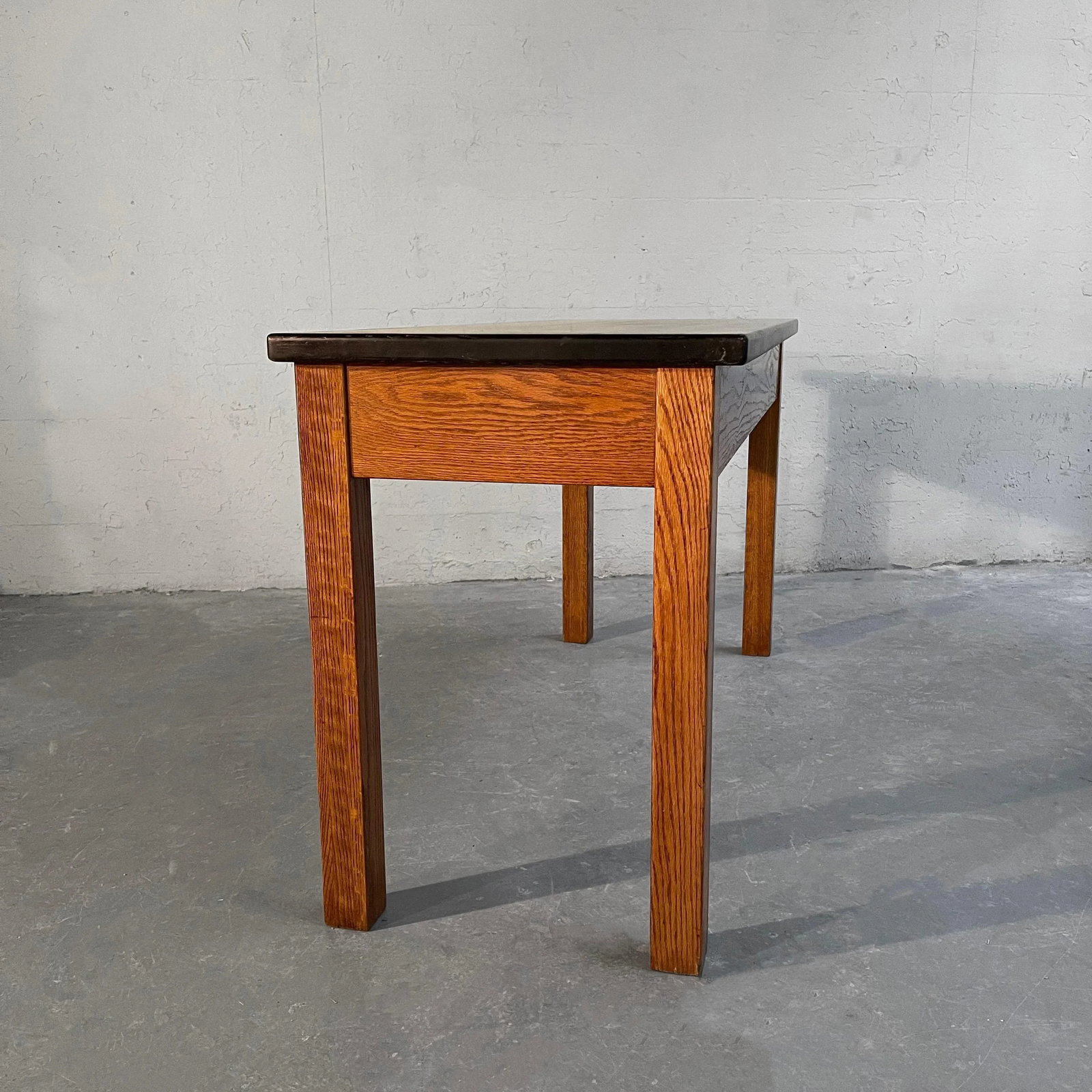 Mid 20th Century Industrial Oak Laboratory Console Table - 9