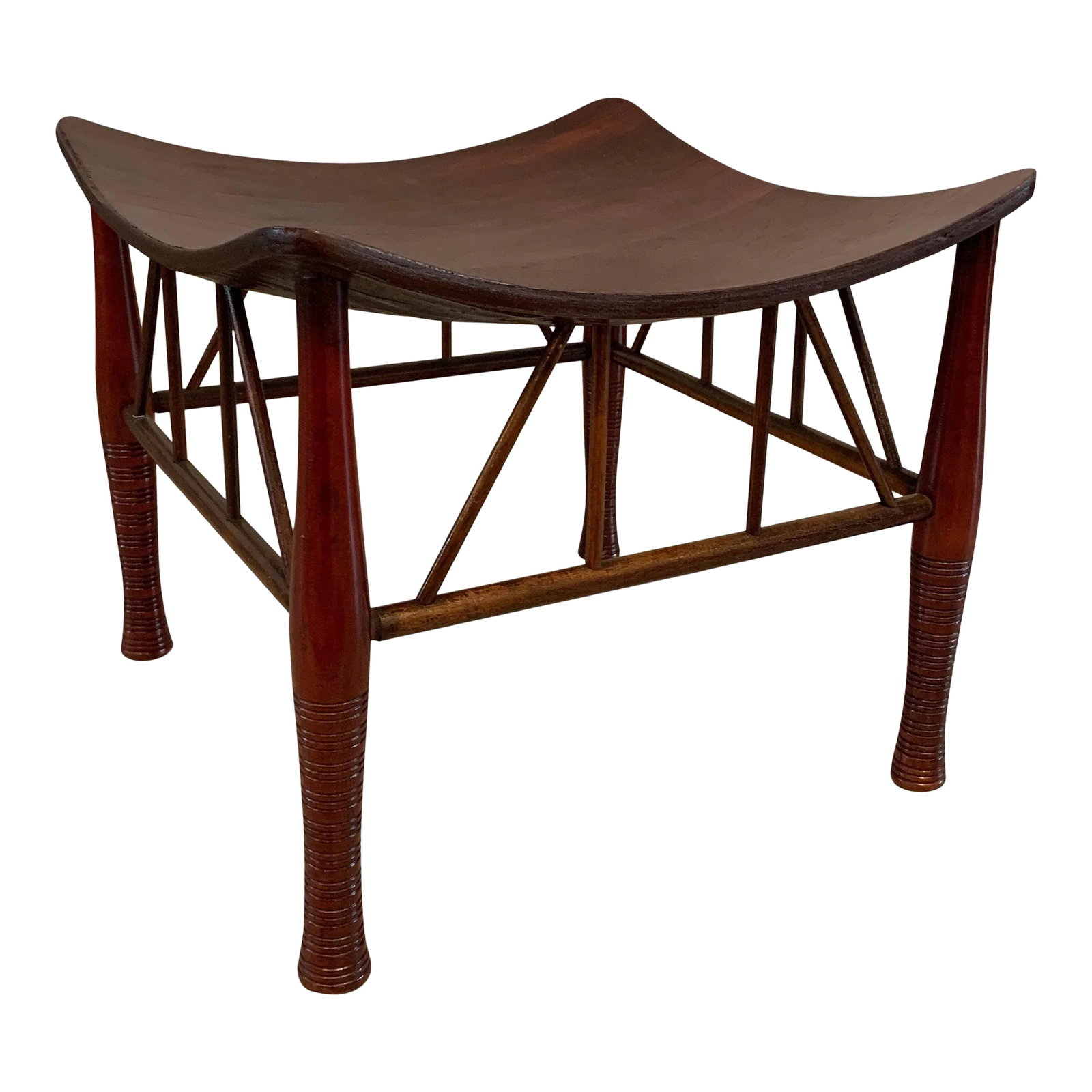 Early 20th Century Egyptian Revival Maple Thebes Stool (1 of 8)