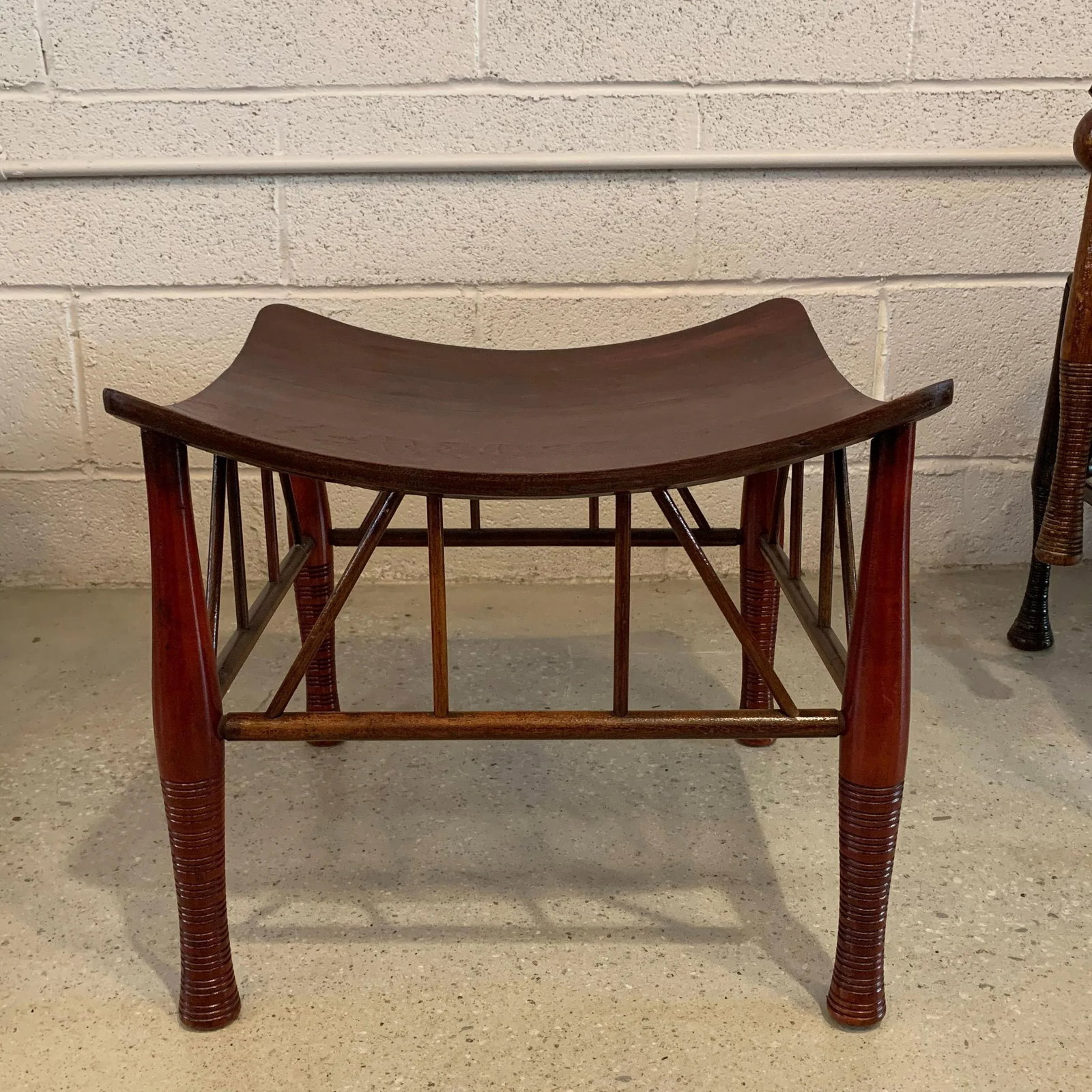 Early 20th Century Egyptian Revival Maple Thebes Stool - 4