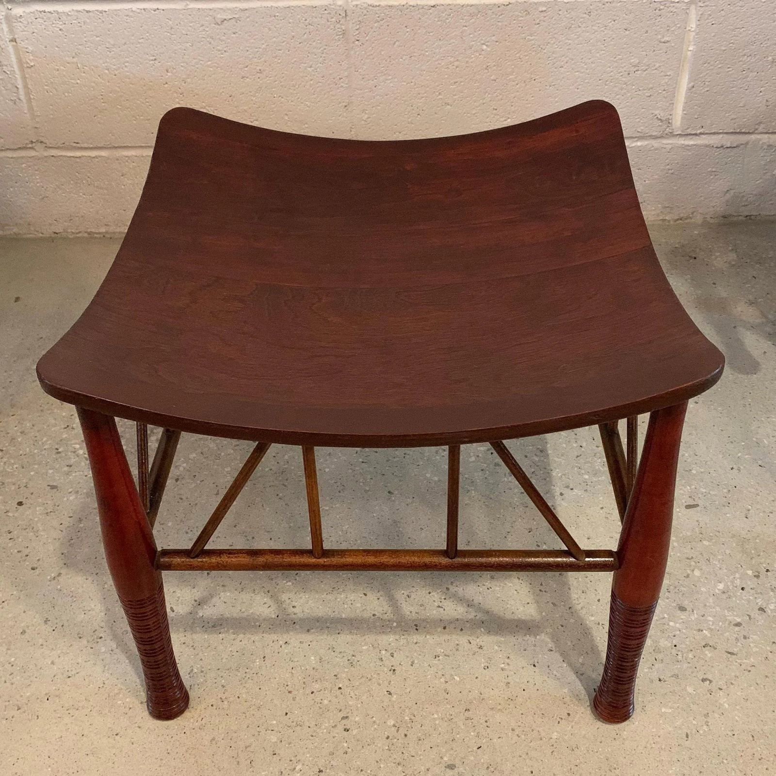 Early 20th Century Egyptian Revival Maple Thebes Stool - 5