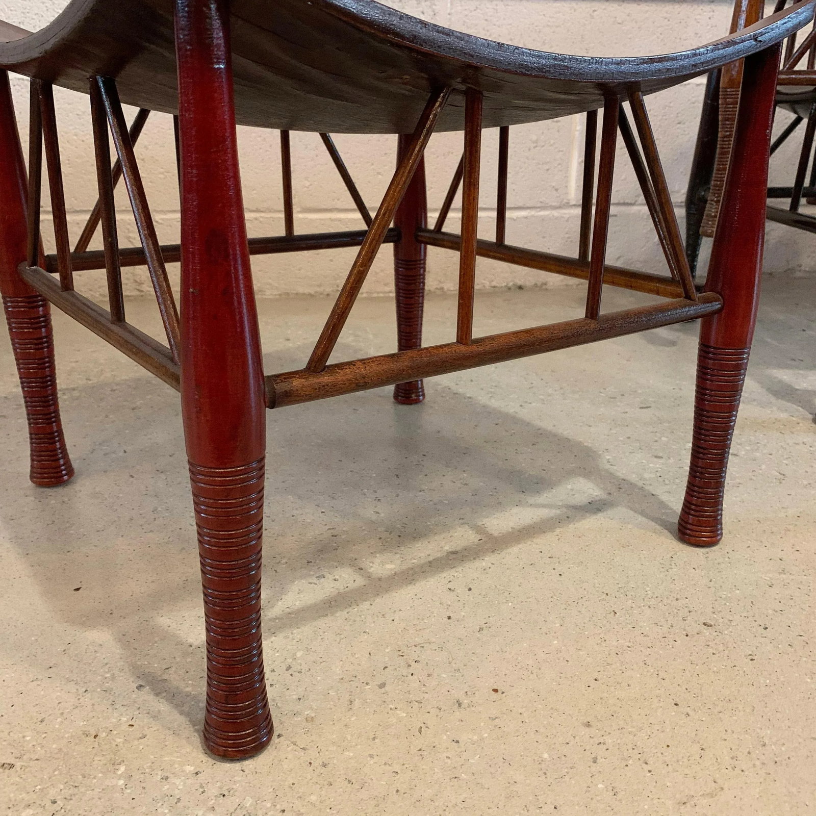 Early 20th Century Egyptian Revival Maple Thebes Stool - 6