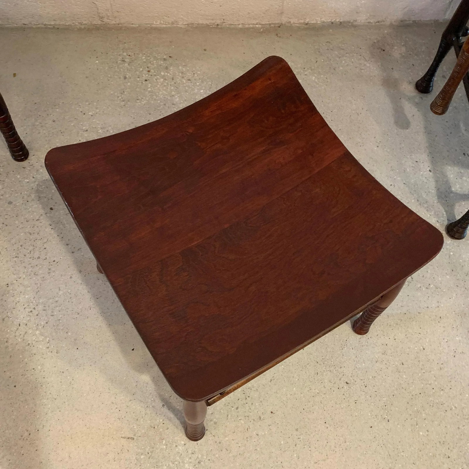 Early 20th Century Egyptian Revival Maple Thebes Stool - 7