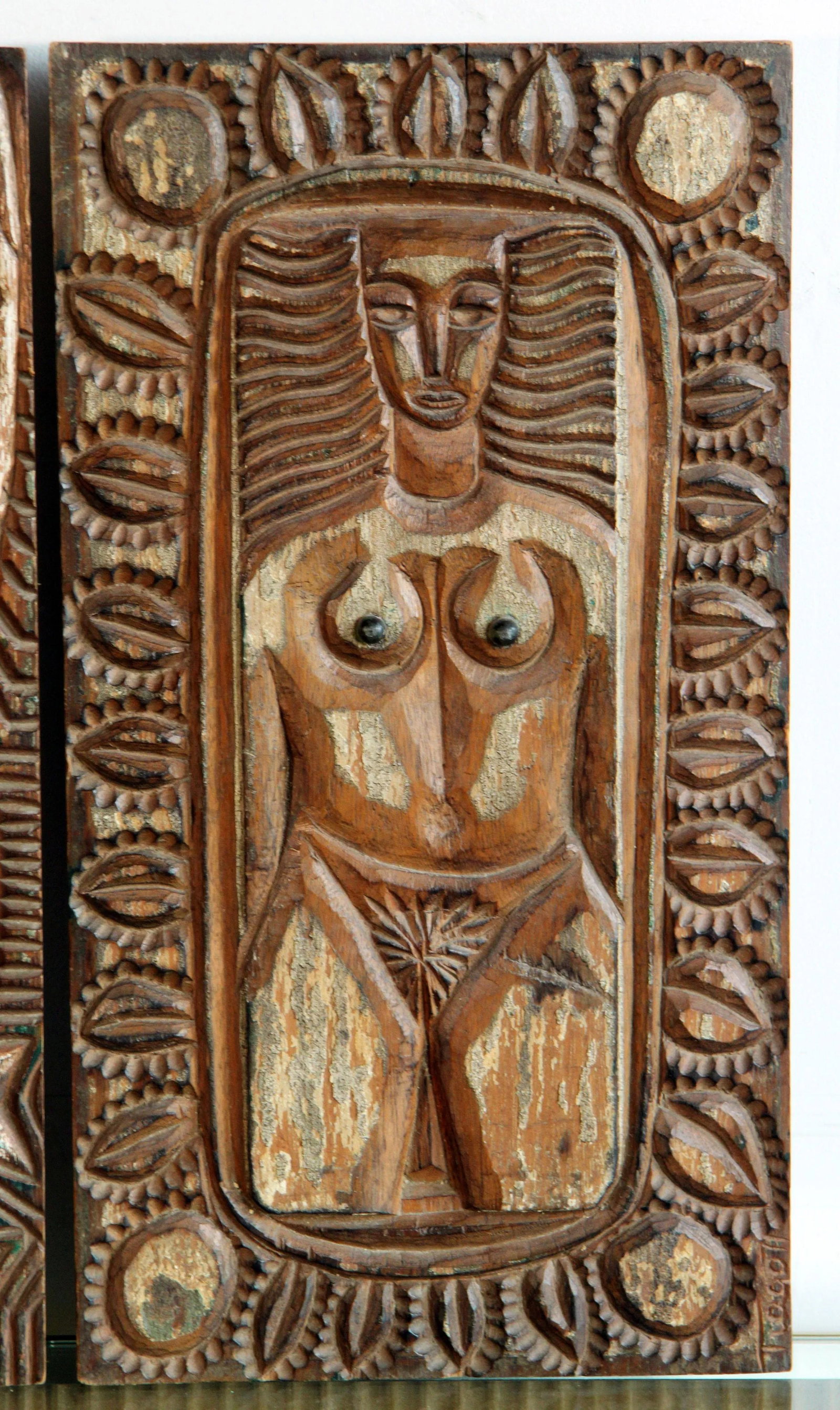 Vintage 1970's Brazilian Expressionist Folk Art Wall Plaques by Tiago Amorim - 2