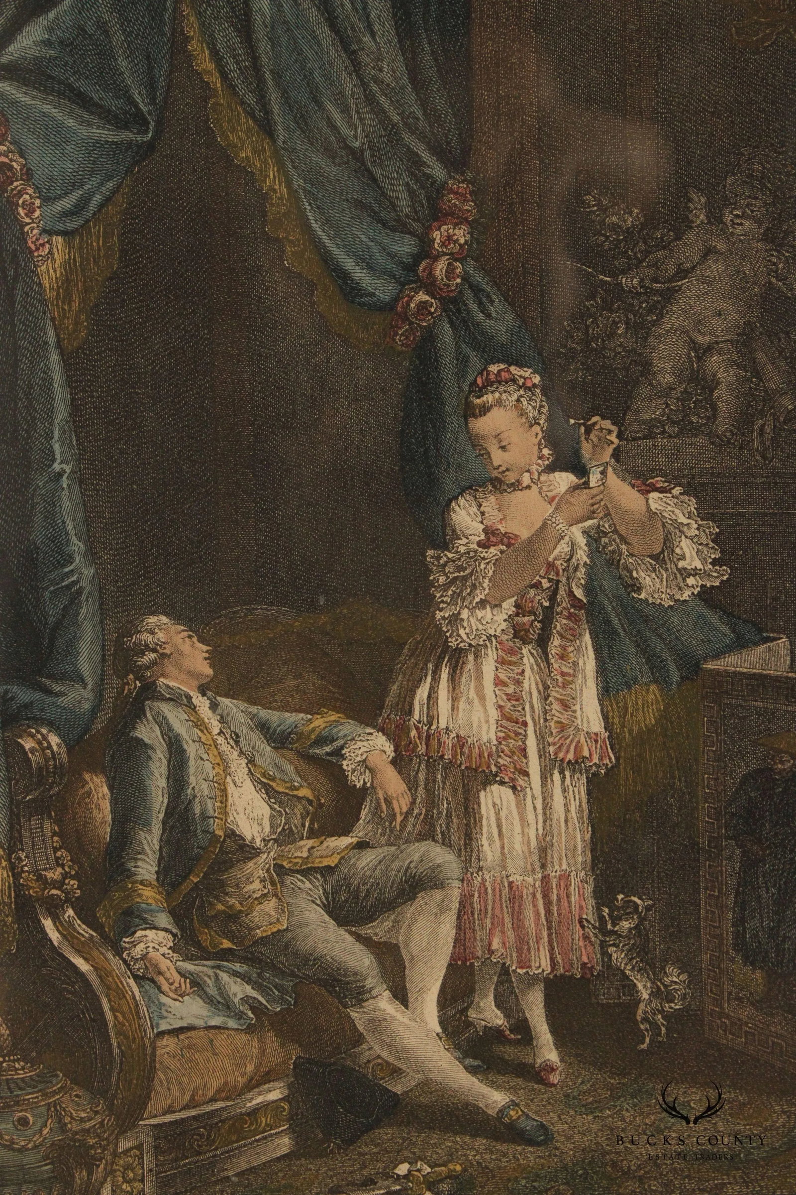 Antique French Pair Colored Engravings, After Nicolas de Launay - 8