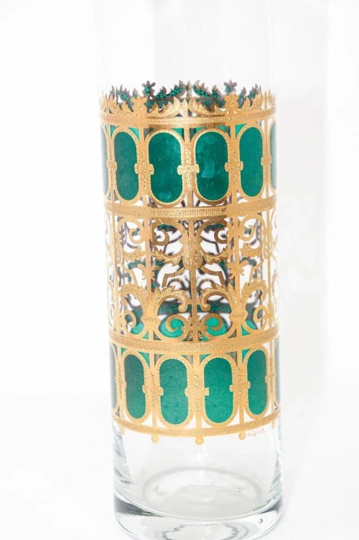 1960s Culver Ltd Barware Cocktail Martini Pitcher Valencia Pattern 22 K. Gold - 3