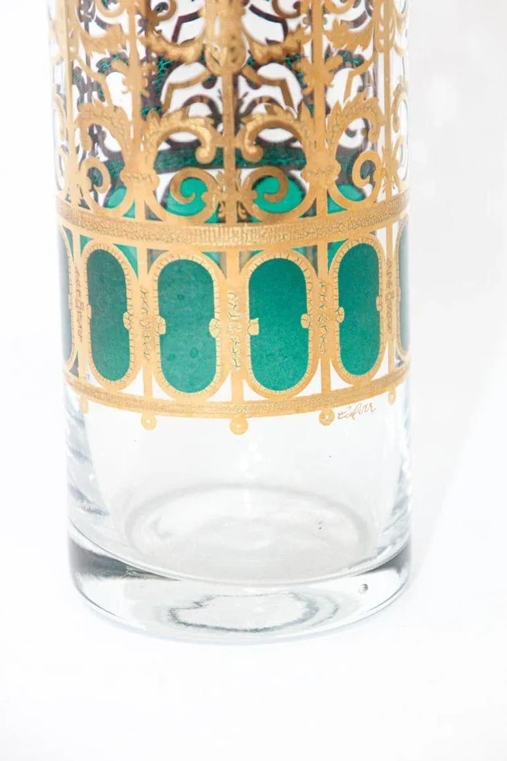 1960s Culver Ltd Barware Cocktail Martini Pitcher Valencia Pattern 22 K. Gold - 4