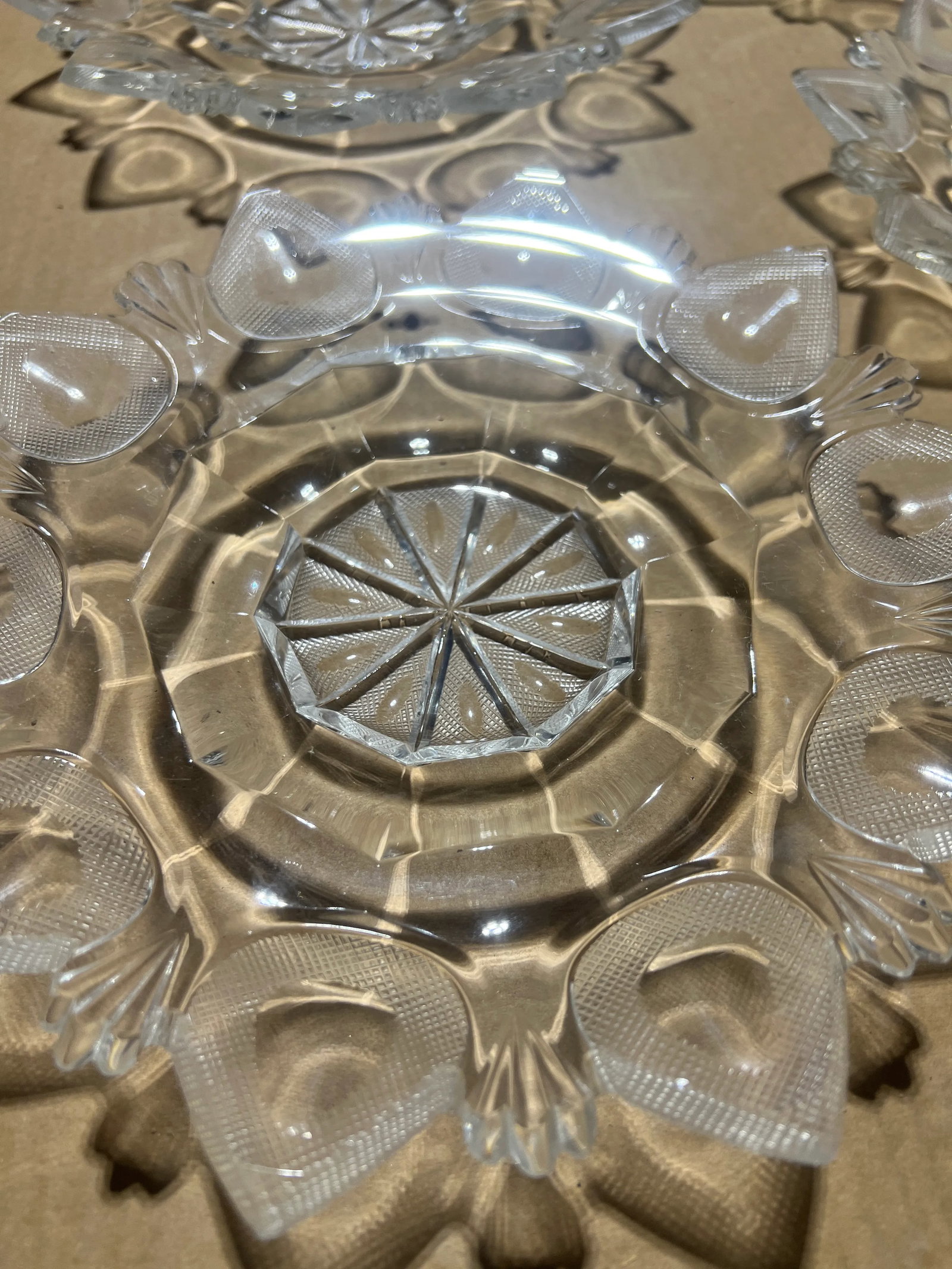 Exceptional 12 Piece American Brilliant Cut Glass Dinner / Dessert Service - 6
