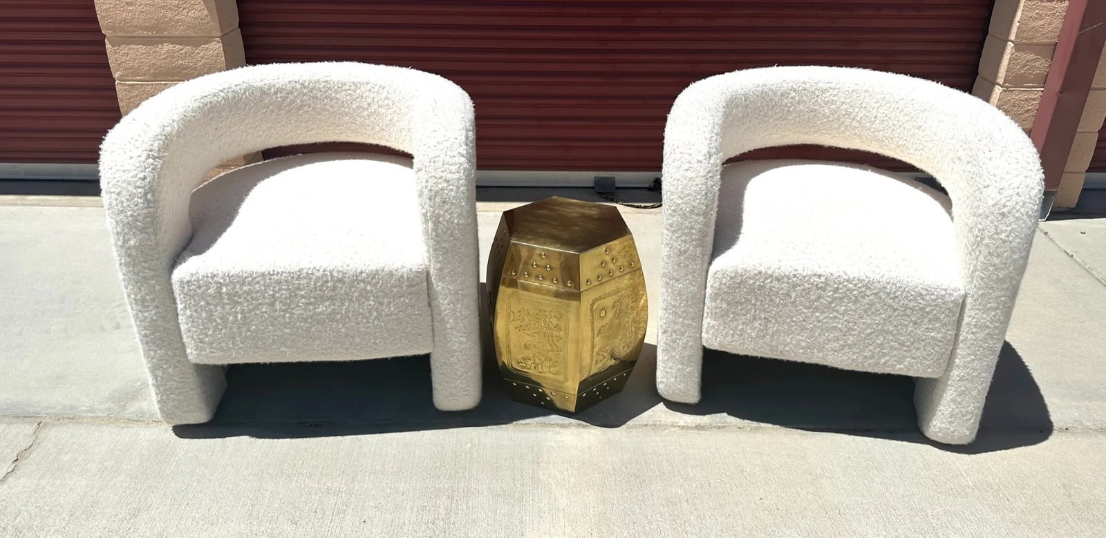 Mitchell Gold Style Sherpa Barrel Chair-A Pair - 2