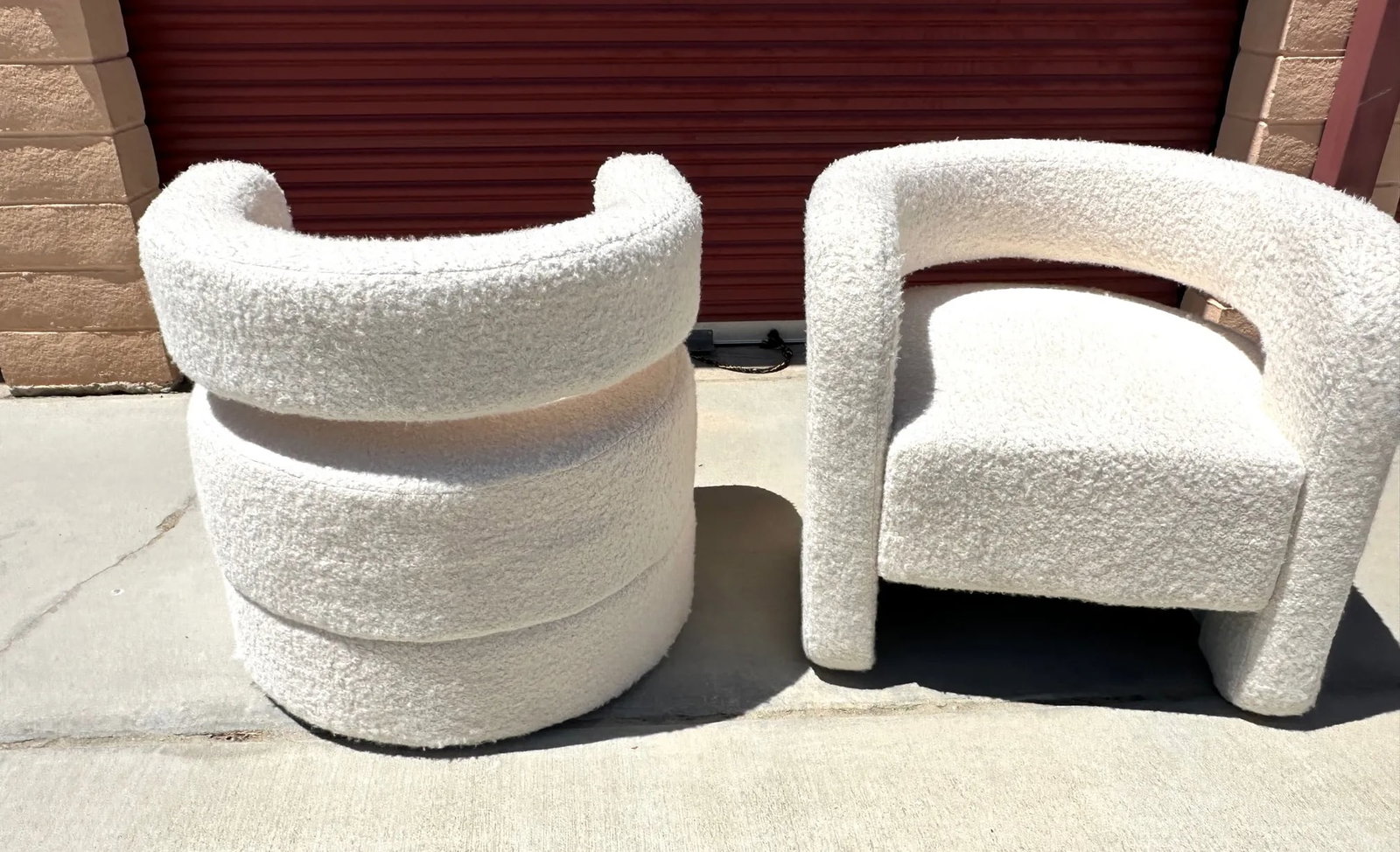 Mitchell Gold Style Sherpa Barrel Chair-A Pair - 4