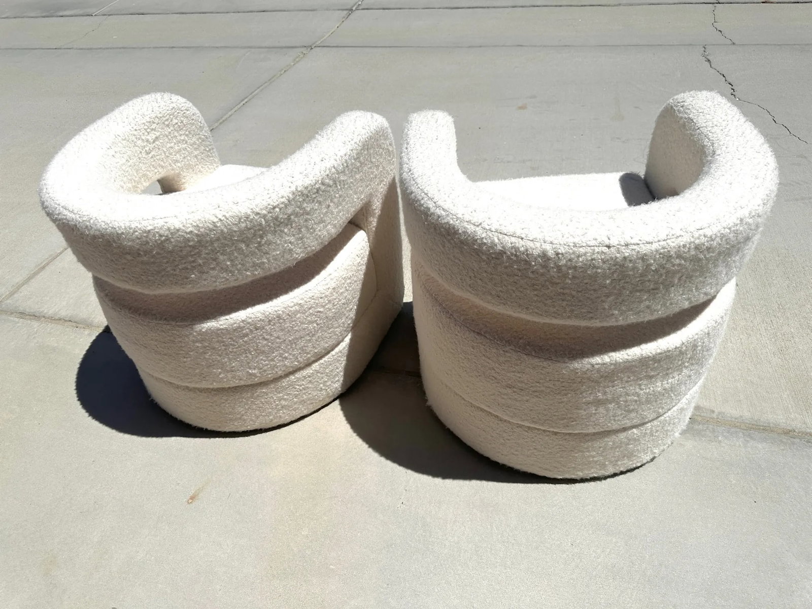 Mitchell Gold Style Sherpa Barrel Chair-A Pair - 6