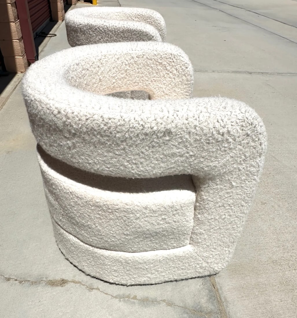 Mitchell Gold Style Sherpa Barrel Chair-A Pair - 9