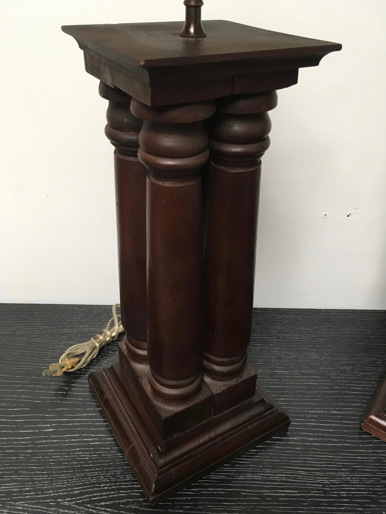 Early 20th Century Antique Wooden Architectural Table Lamps - a Pair - 6