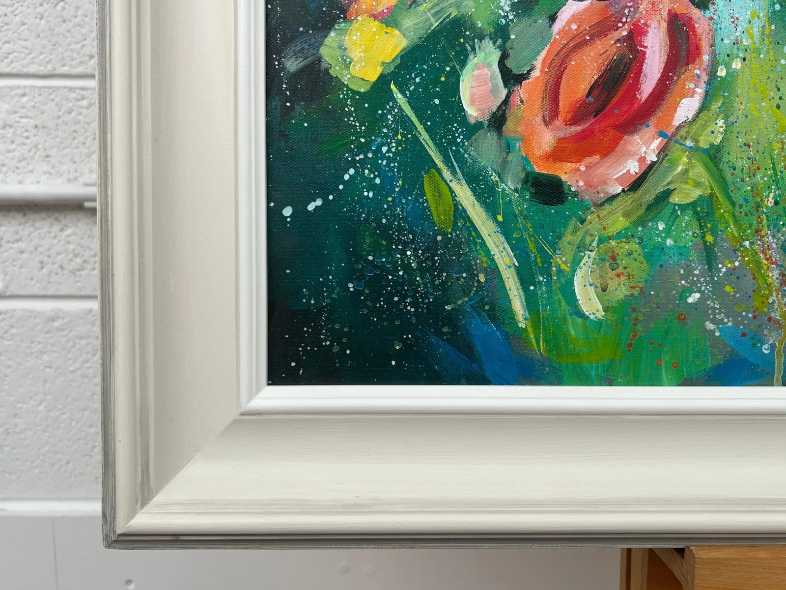 English Meadow Landscape With Wild Red Flowers by Contemporary British Artist - 10