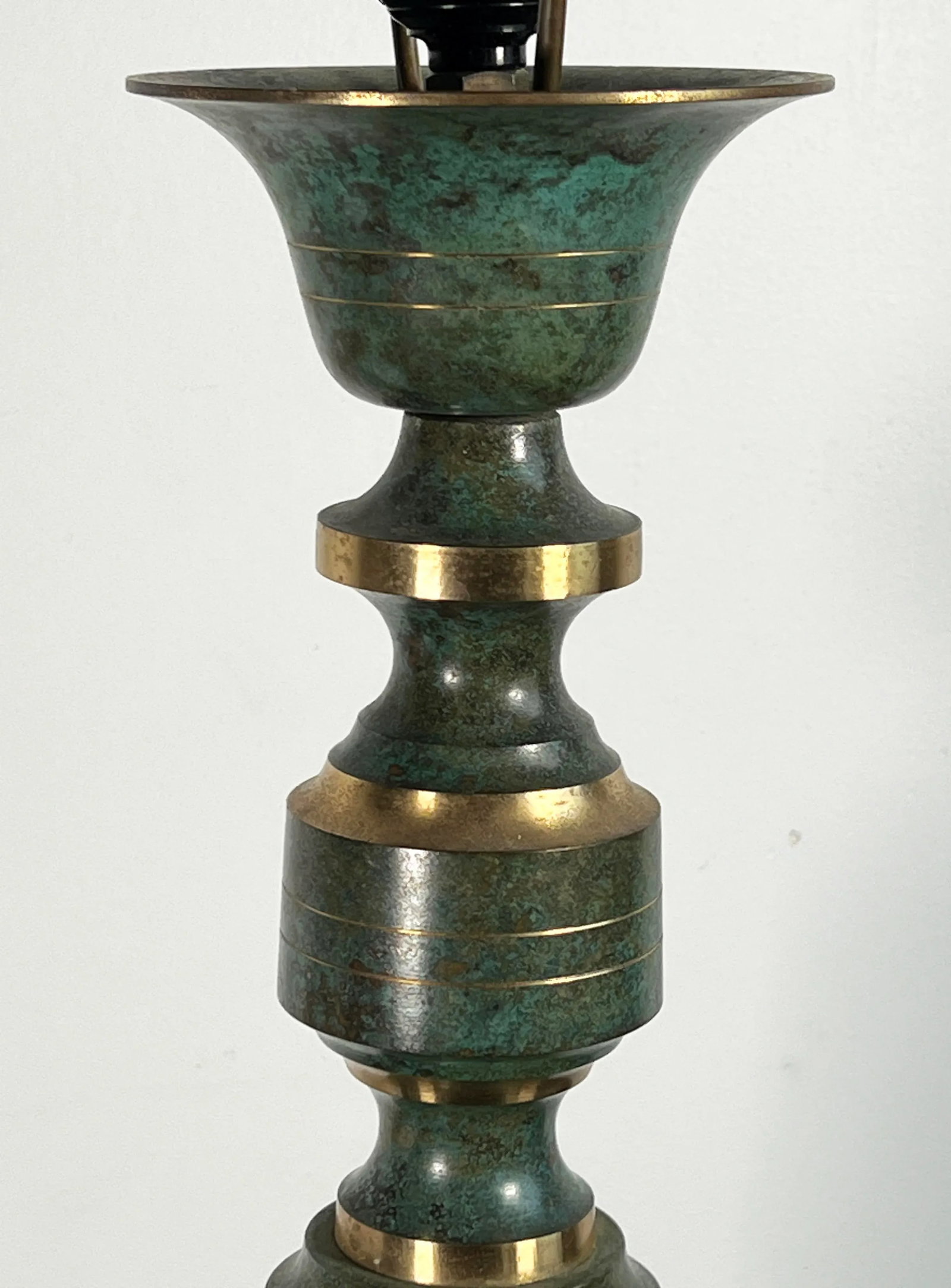Vintage Carl Sorensen Patinated Bronze 22" Table Lamp - 4