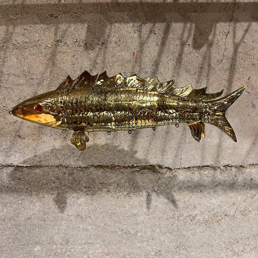 Modern Articulated Brass Fish Wall Sculpture Set of Two - 5