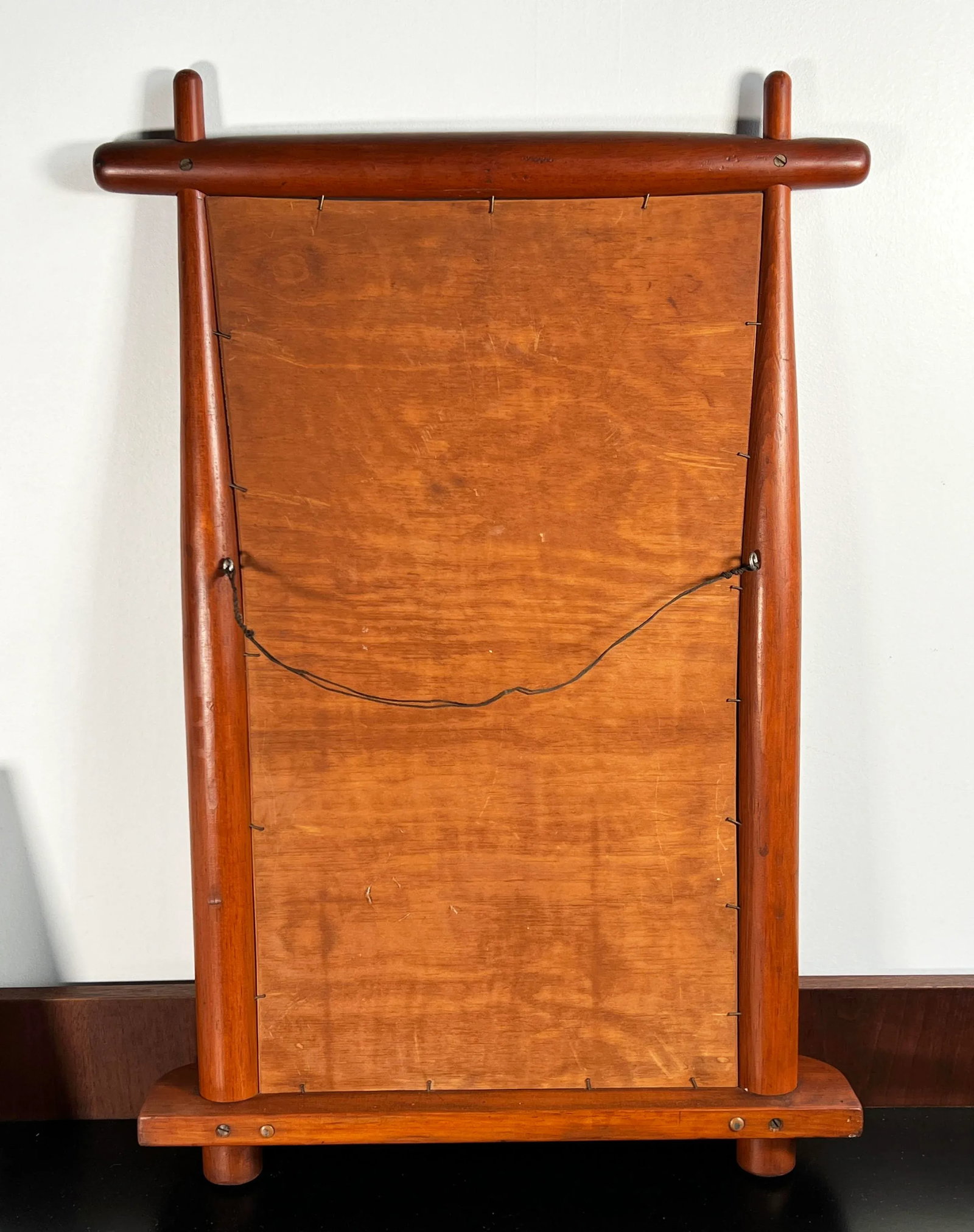 Vintage Mid Century Modern Sculptural Wood Wall Mirror - 9