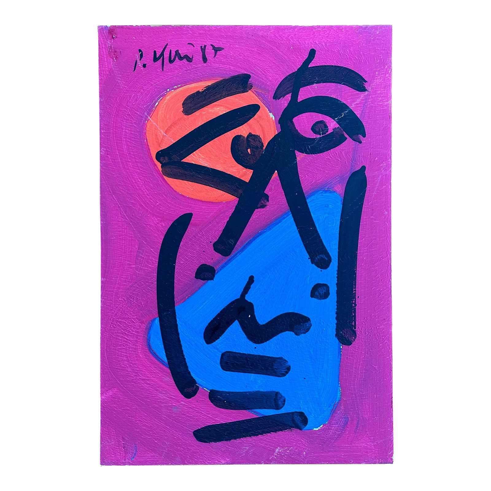 Original 1987 Peter Keil Painting: Peter Keil is a German artist that focuses primarily on abstract expressionism. Keil painted with some of the greats including Joan MirÃ³, Pablo Picasso and Andy Warhol, to name a few. This 
