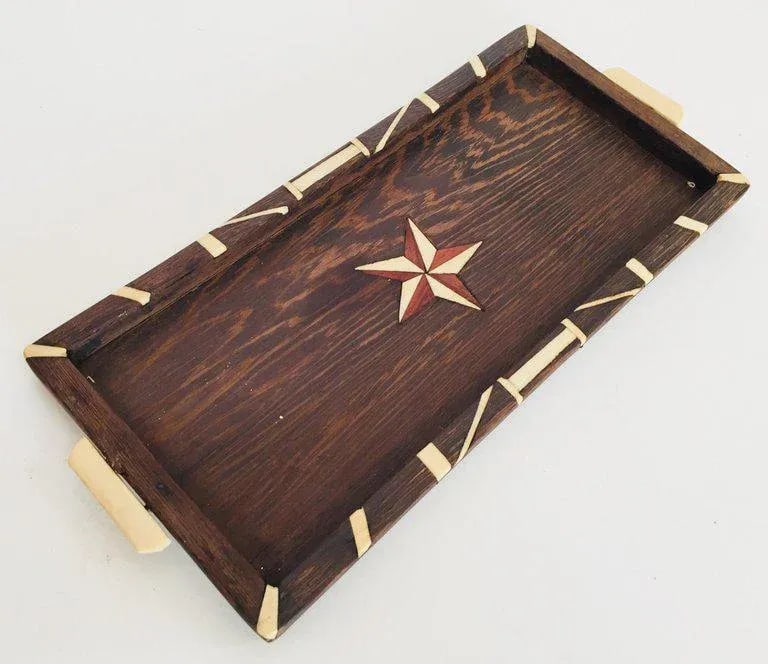 Vintage Anglo-Indian Stacking Wood Trays With Inlay - Set of 6 - 10