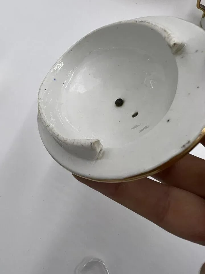 Fine 4 Pc, Spode Porcelain Rust and Gilt Personal Tea Service C. 1820 - 4