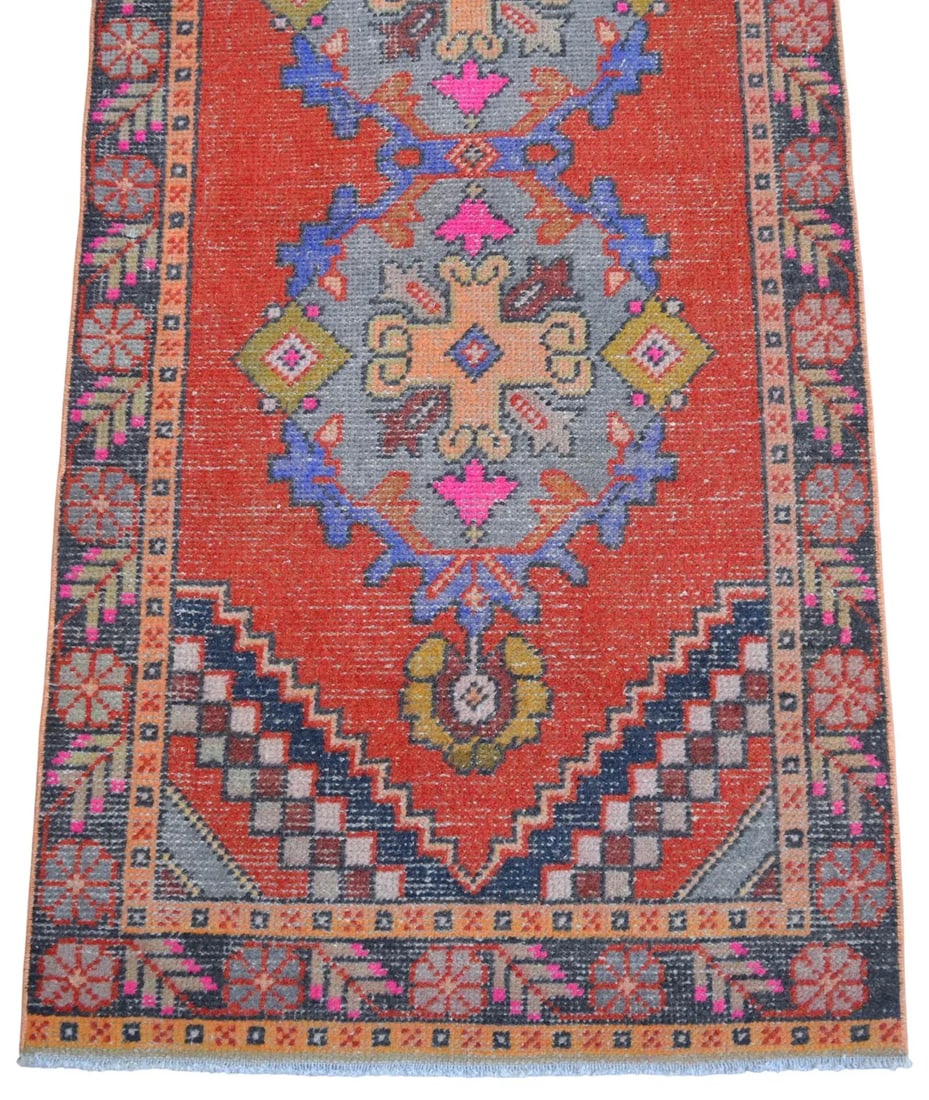 Distressed Oushak Runner Rug - Faded Colors Hallway 3' X 9'11"³ - 11