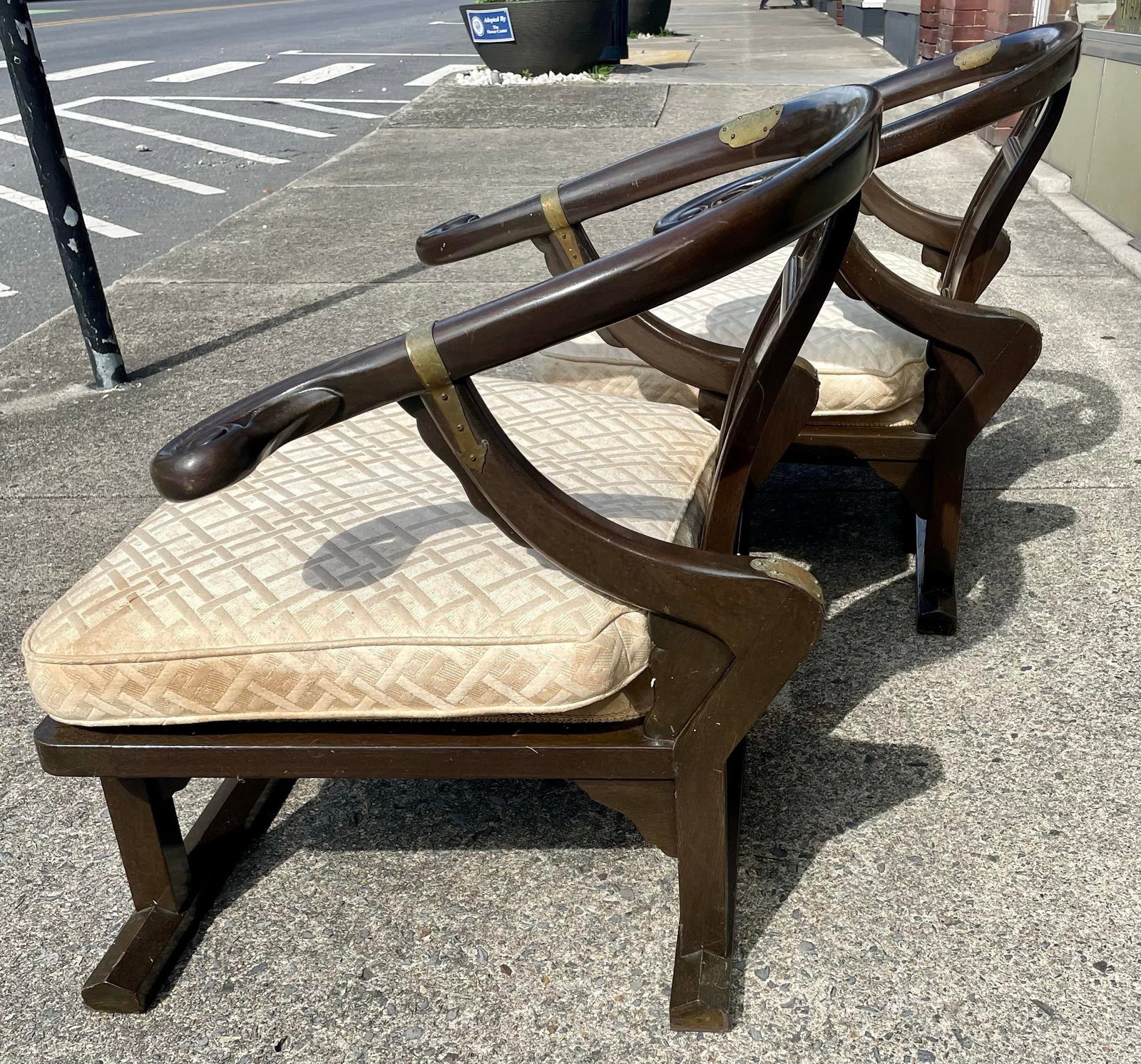 Baker Furniture Far East Collection Arm Chairs #2510 by Michael Taylor - a Pair - 5