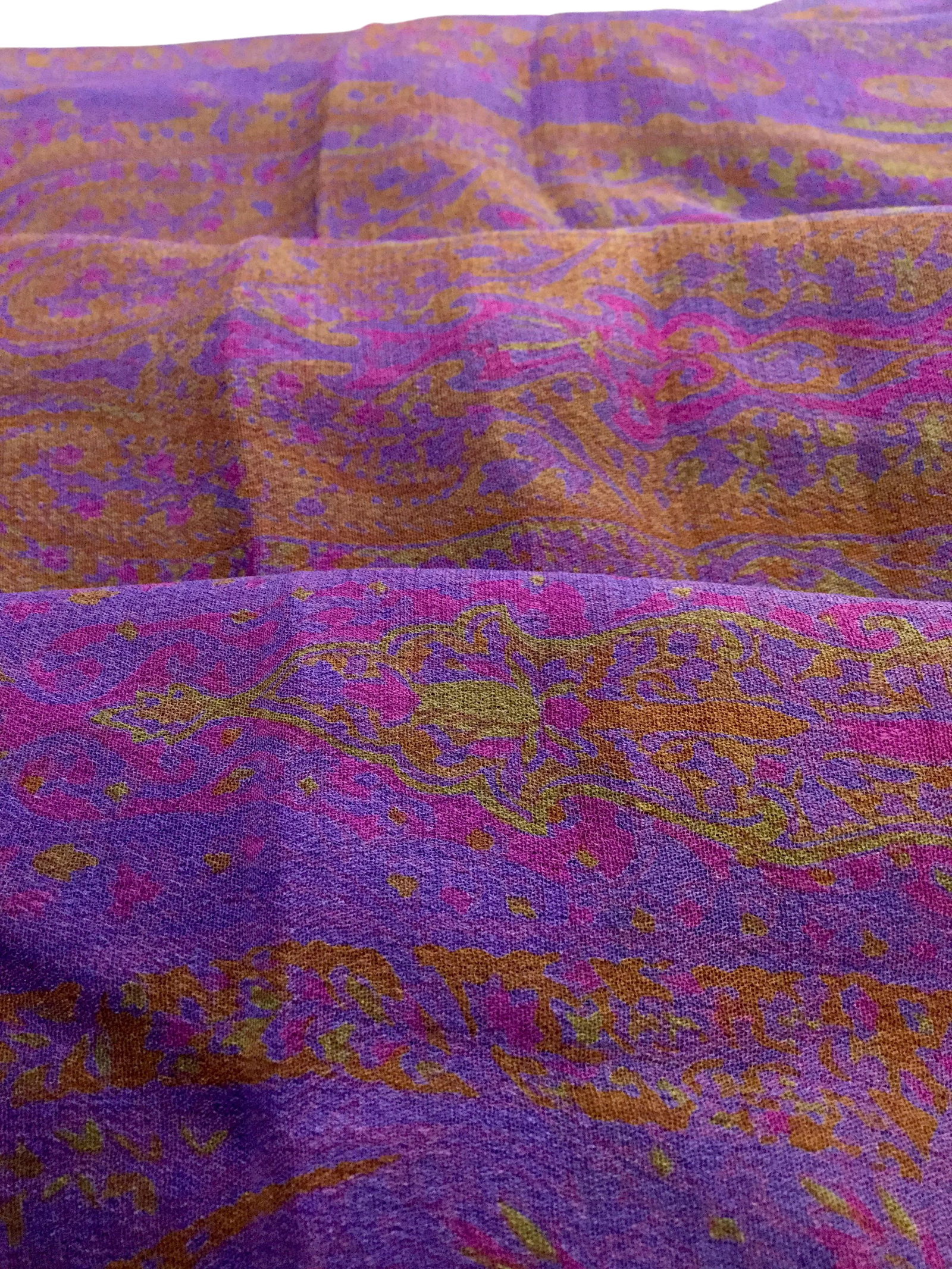 Antique Pure Silk Crepe De Chine Indian Sari (1 of 11)
